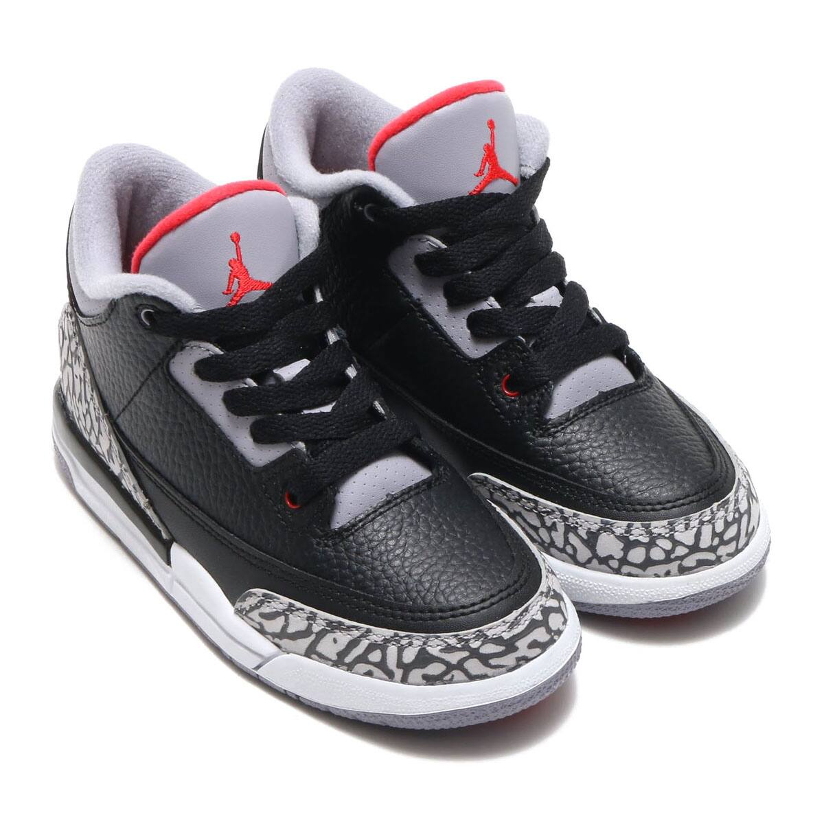 JORDAN BRAND JORDAN 3 RETRO BP BLACK/FIRE RED-CEMENT GREY-WHITE