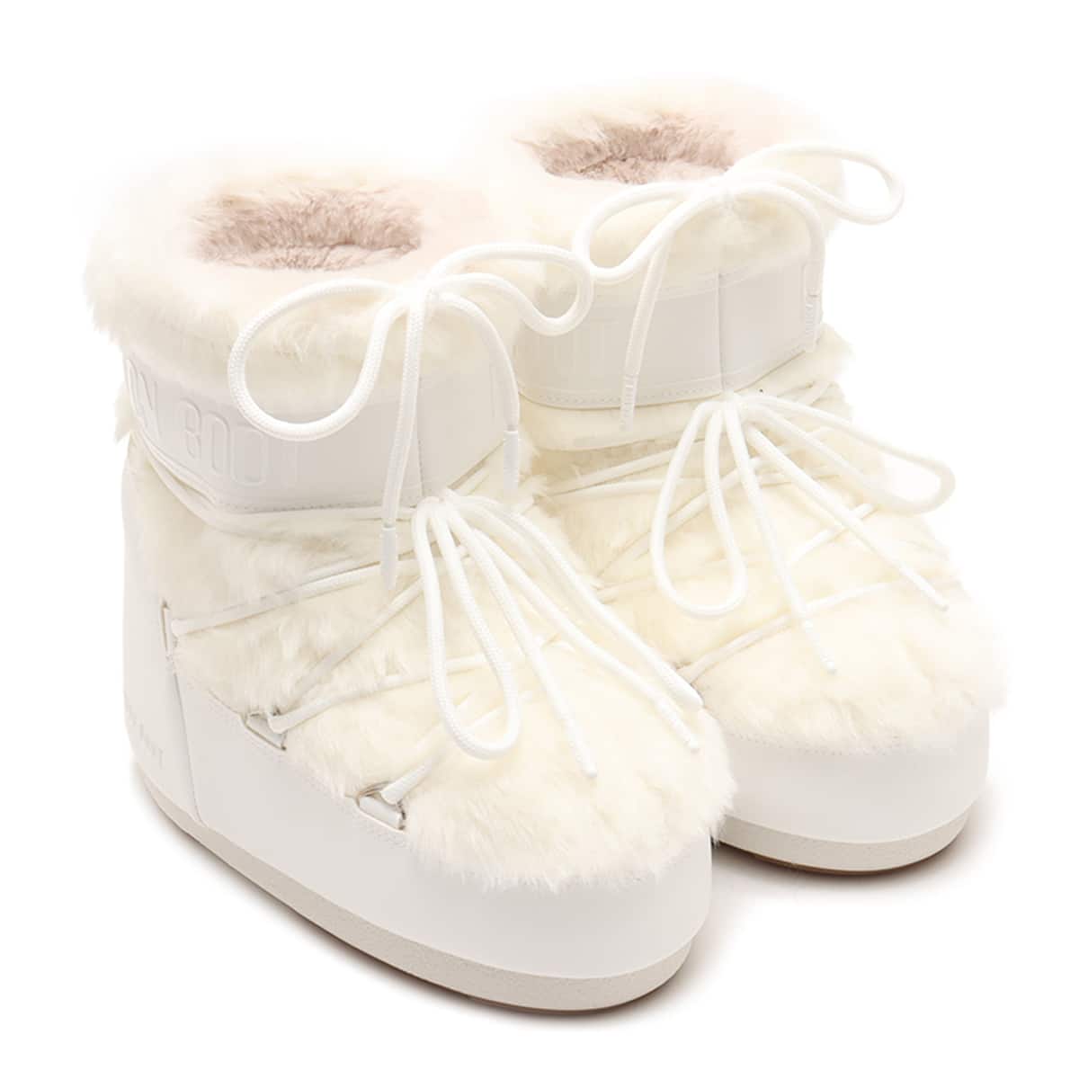 MOON BOOT MB ICON LOW FAUX FUR WHITE （ムーンブーツ エムビー