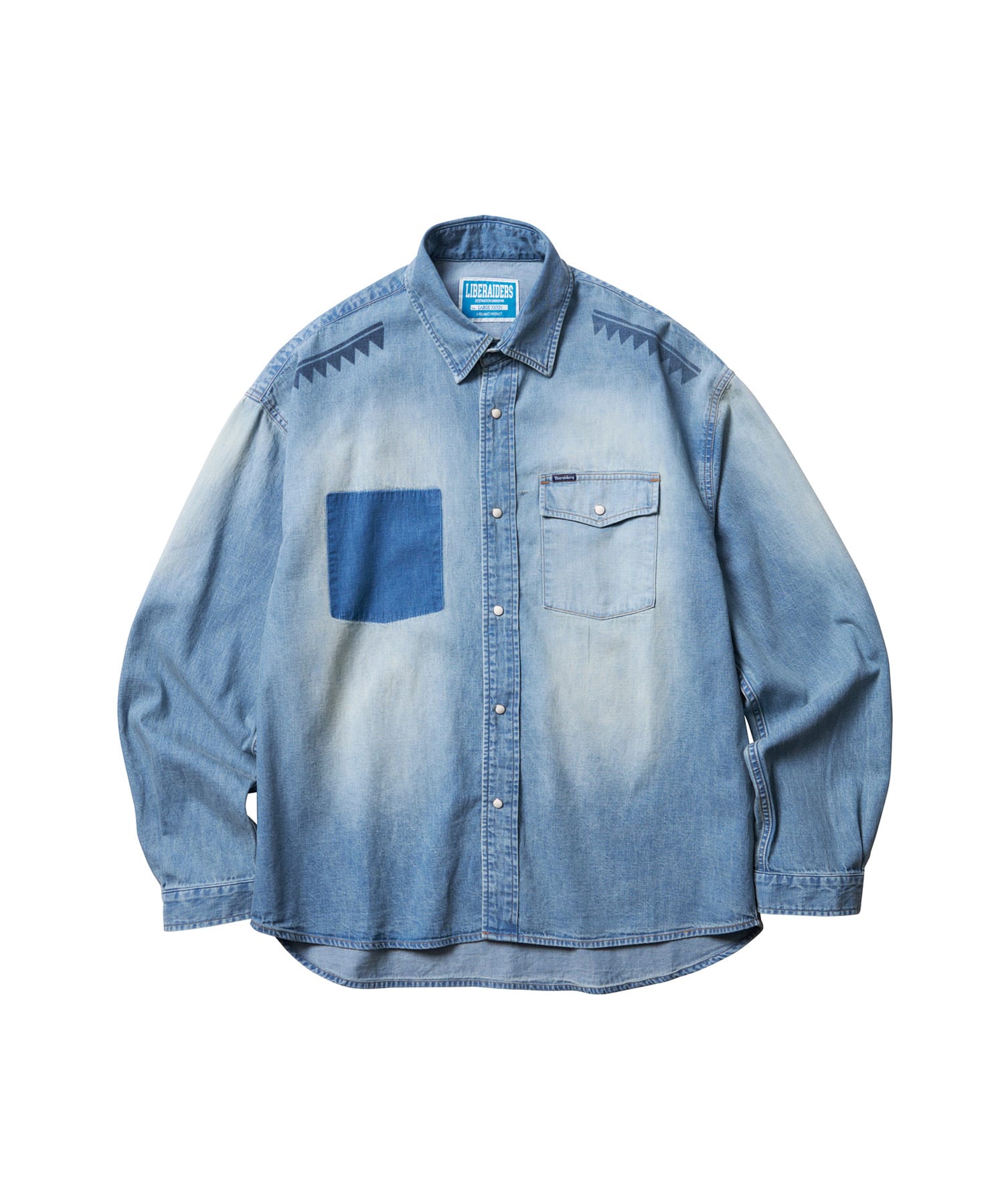 LIBERAIDERS TRIBAL DENIM SHIRT BLUE（リベレイダース トライバル