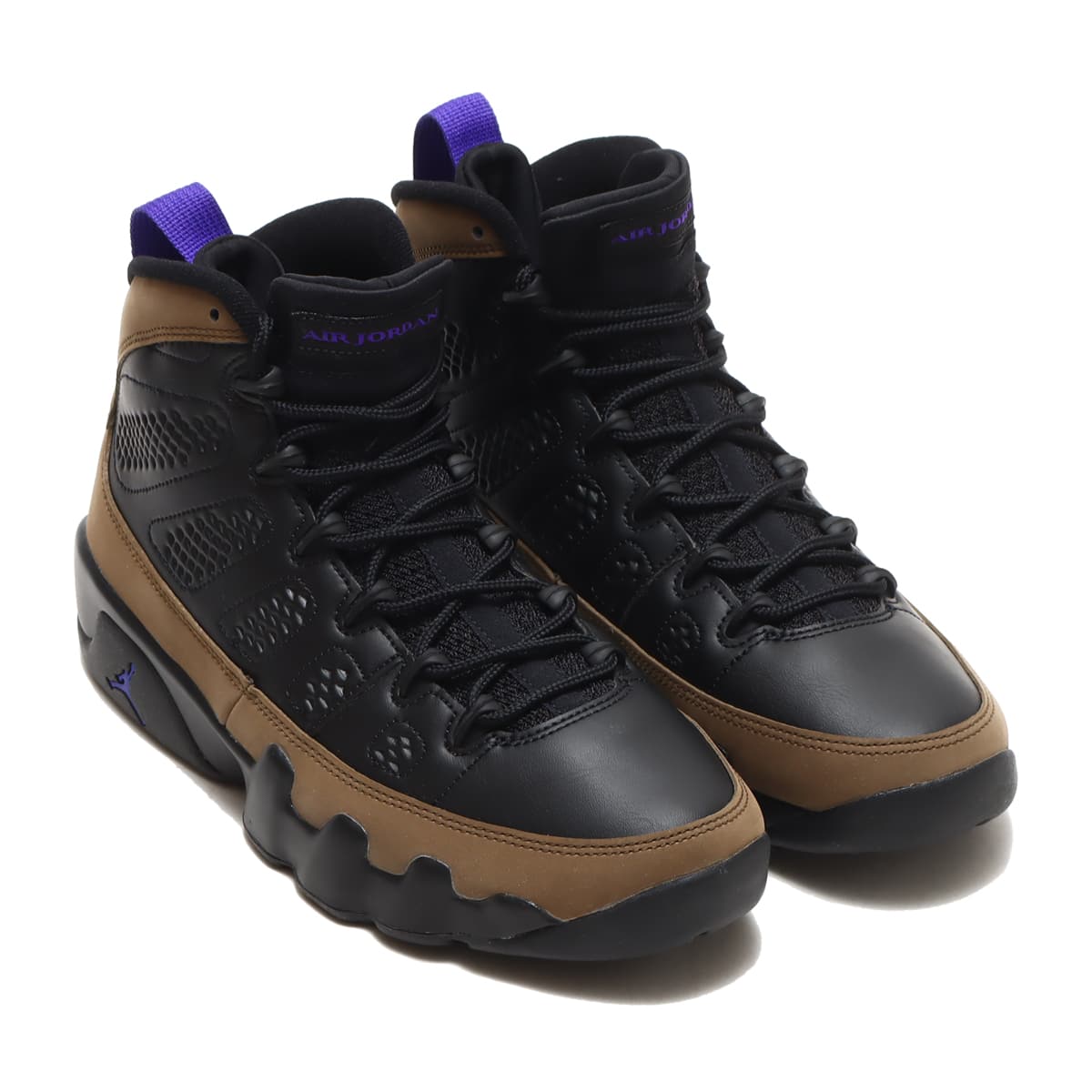 JORDAN BRAND AIR JORDAN 9 RETRO BLACK/BRIGHT CONCORD-LIGHT OLIVE