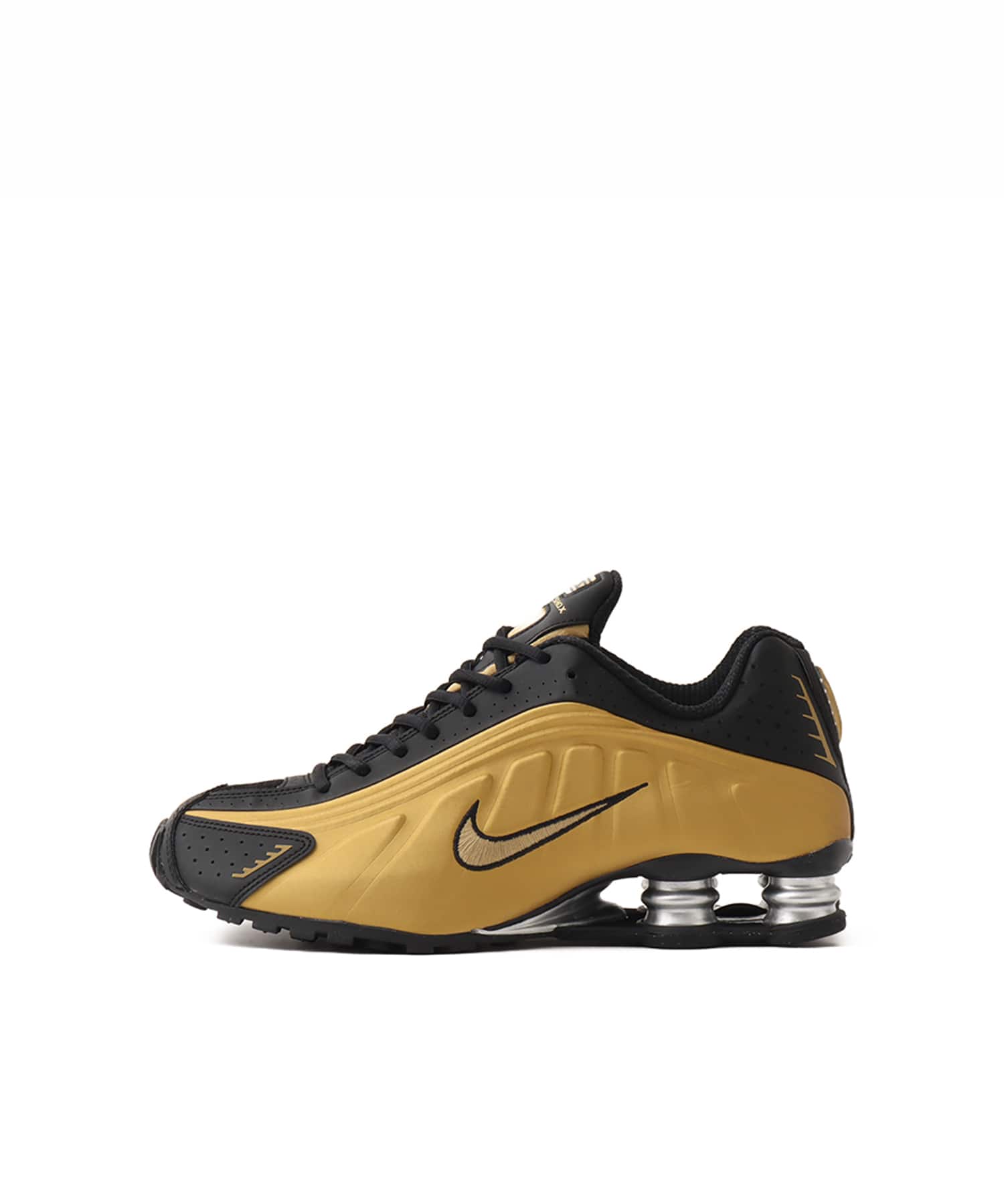 NIKE SHOX R4 BLACK/METALLIC GOLD-METALLIC SILVER （ナイキ