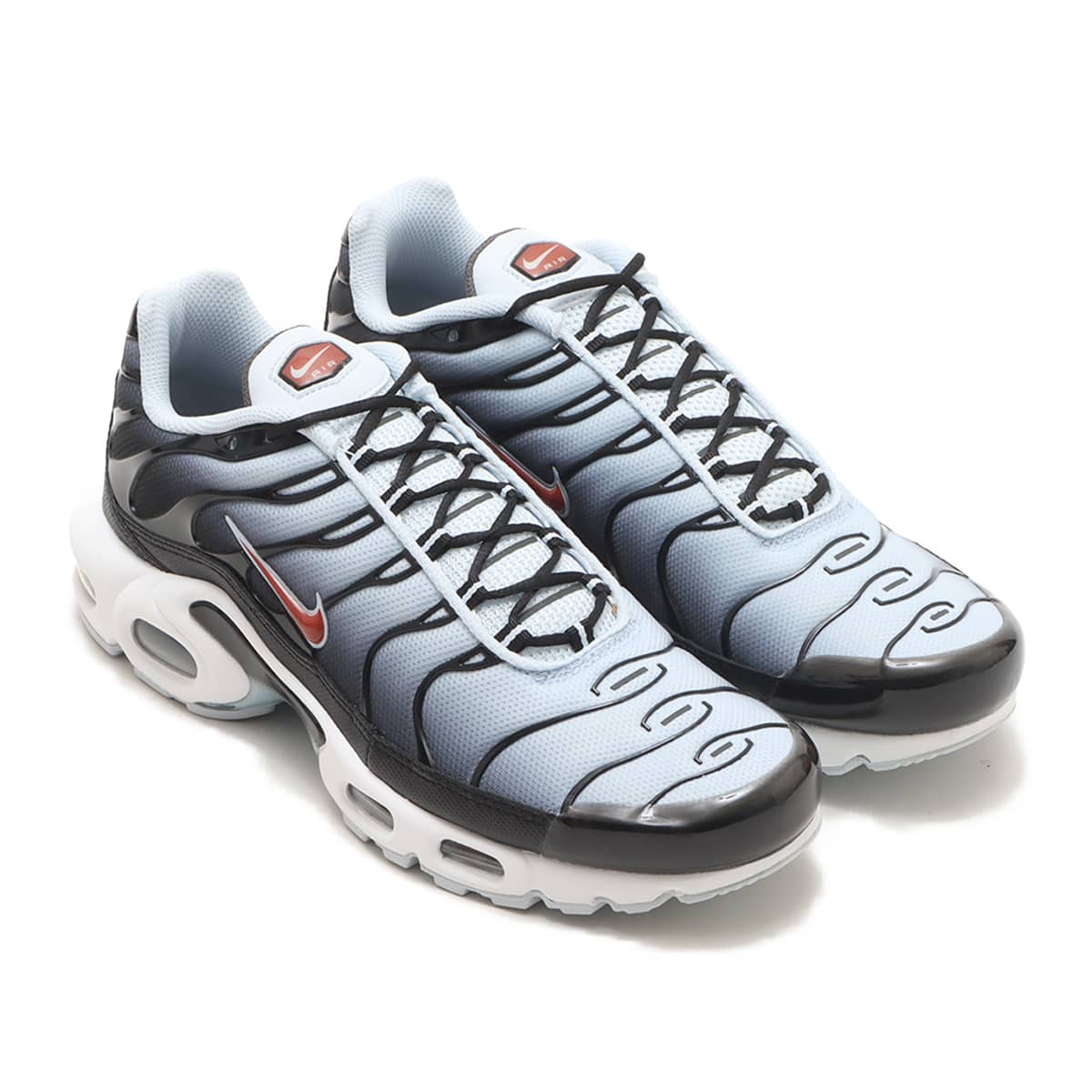 NIKE AIR MAX PLUS BLACK/RUGGED ORANGE-BLUE TINT-IRON GREY（ナイキ