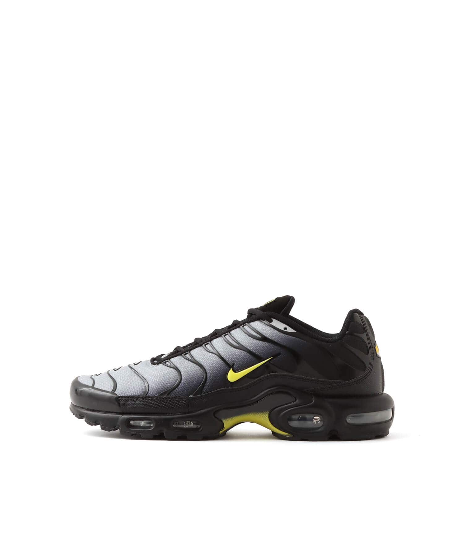 NIKE AIR MAX PLUS BLACK/OPTI YELLOW-WOLF GREY （ナイキ エア