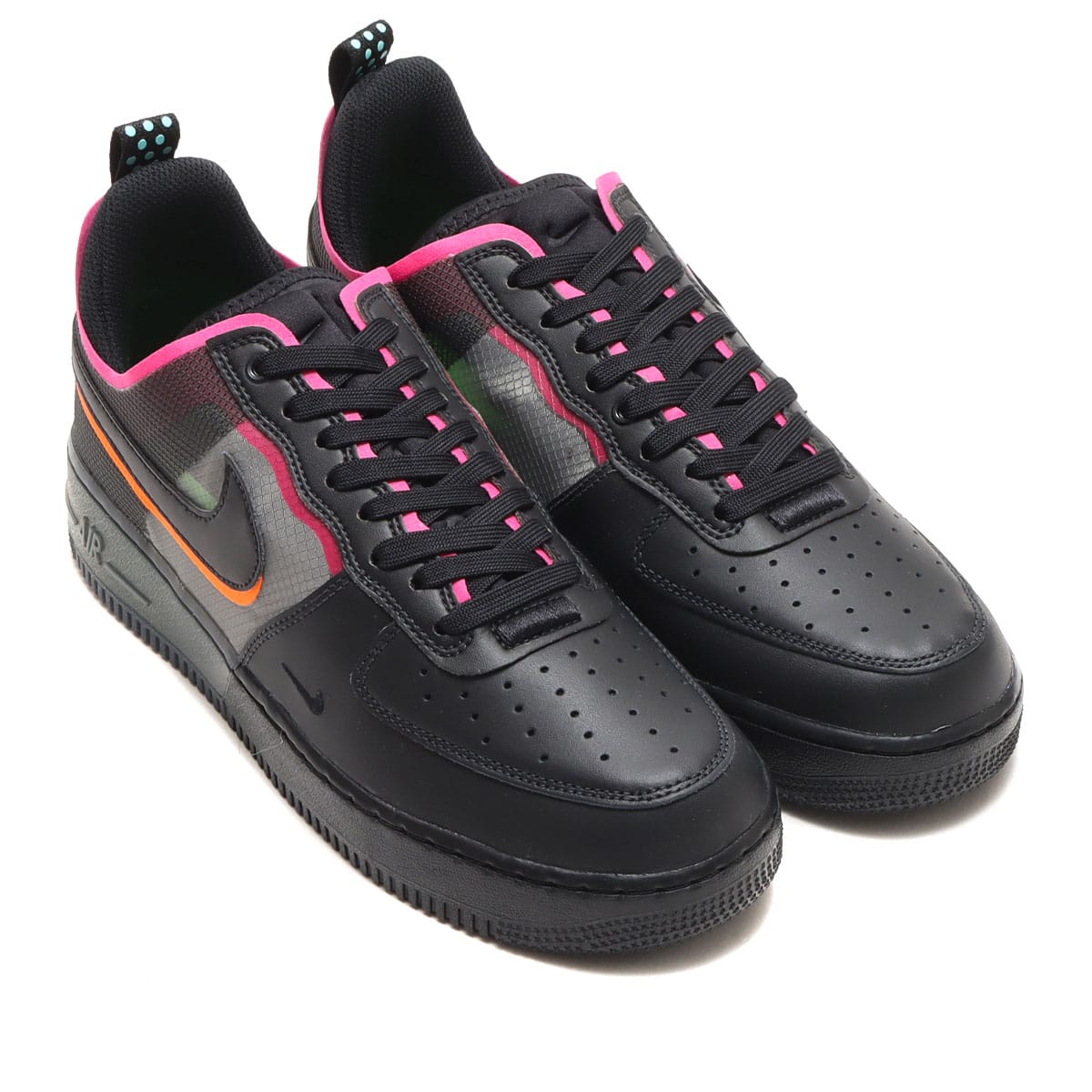 NIKE AIR FORCE 1 REACT BLACK/BLACK-TEAM ORANGE-PINK PRIME（ナイキ