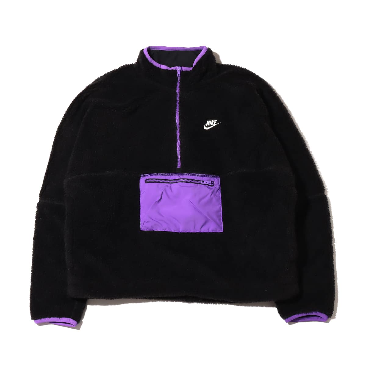NIKE AS M NK CLUB+ WINTER HZ ANORAK BLACK/ACTION GRAPE/SAIL