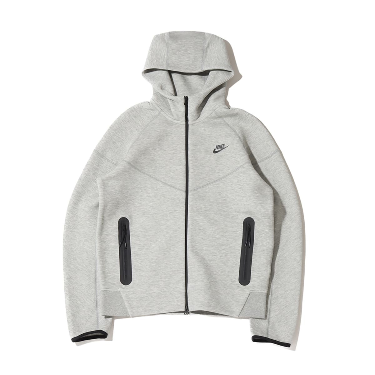 NIKE AS M NK TCH FLC FZ WR HOODIE DK GREY HEATHER/BLACK 24SP-I