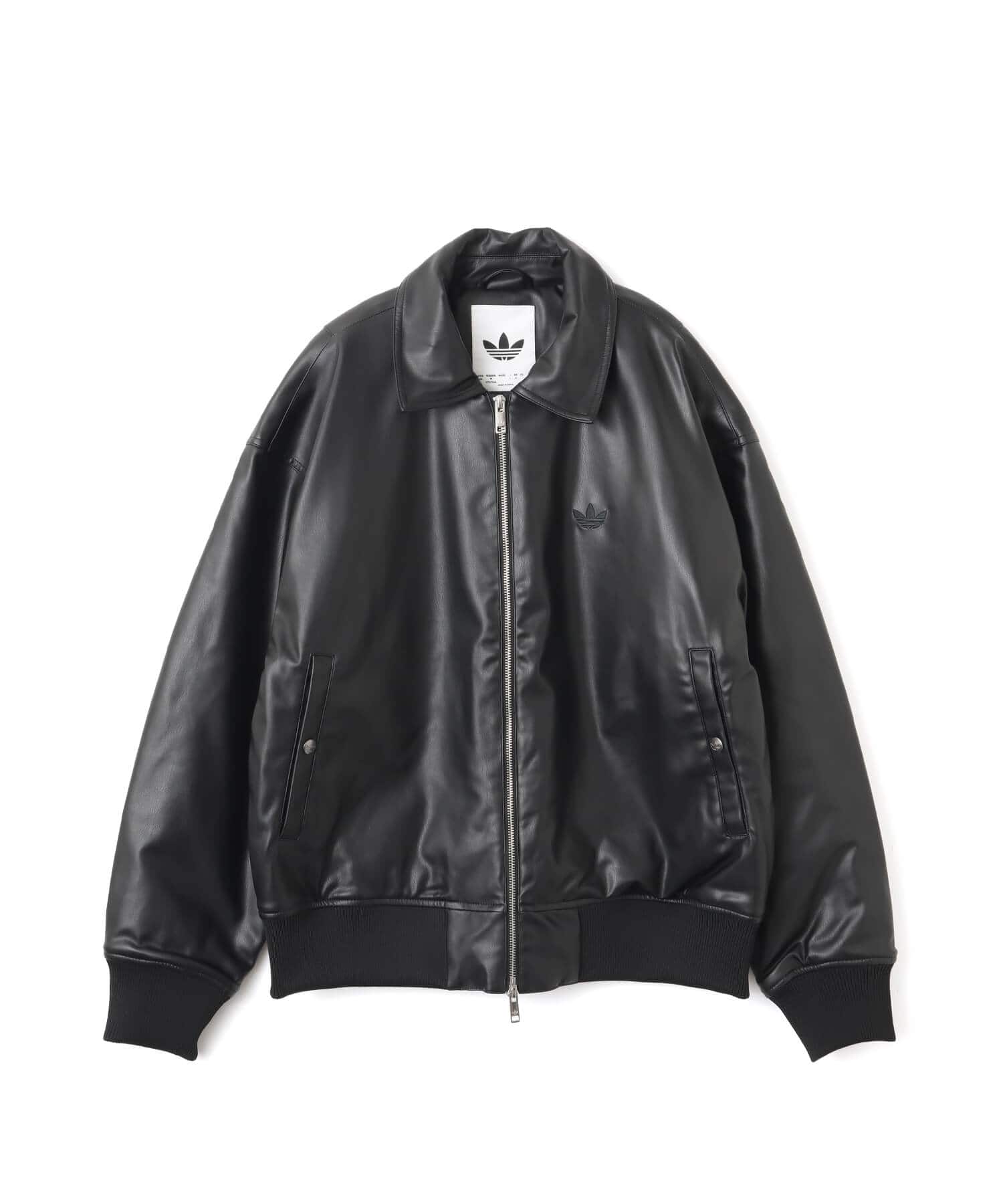 adidas PREMIUM ESSENTIALS PLEATHER BOMBER JACKET ブラック
