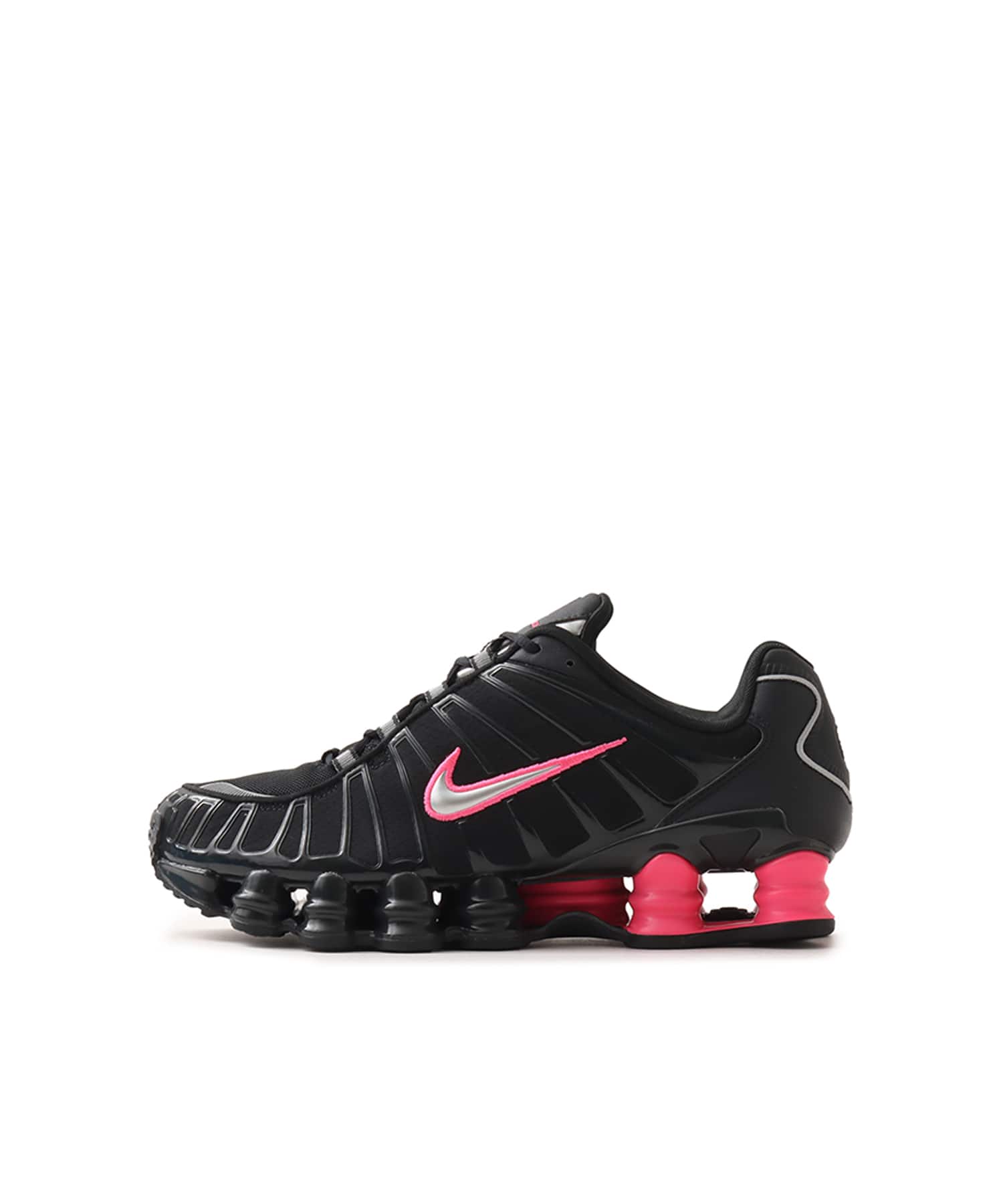 NIKE W SHOX TL OFF NOIR/METALLIC SILVER-HYPER PINK（ナイキ