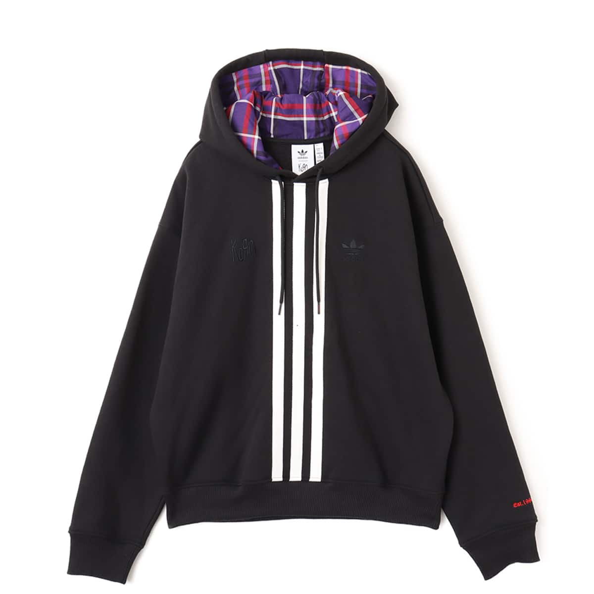 adidas KORN HOODIE BLACK （アディダス コーン フーディ-ブラック
