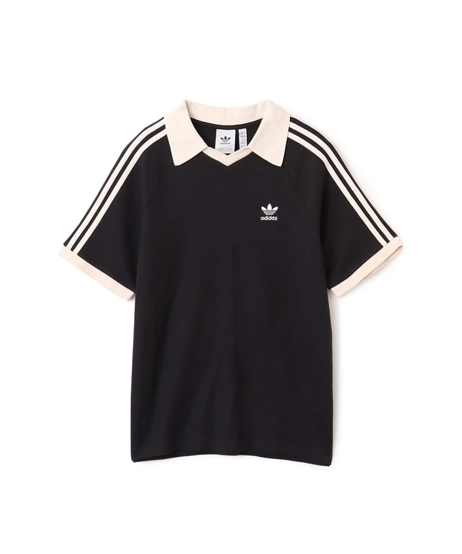adidas WAFFLE SHORT SLEEVE POLO ブラック（アディダス ワッフル