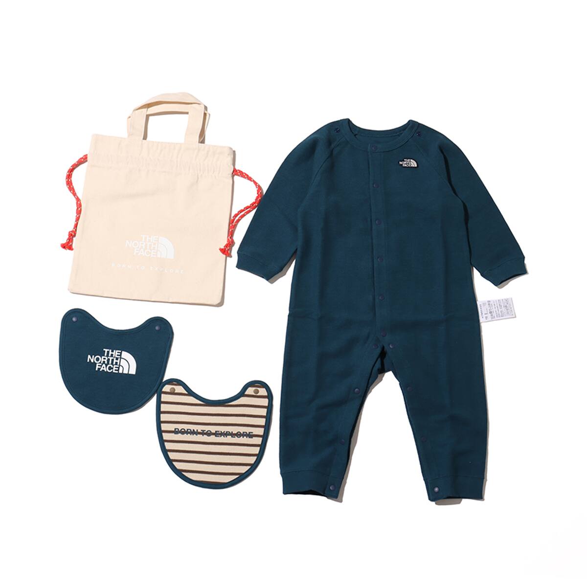 THE NORTH FACE Baby L/S Rompers & 2P Bib ミッドナイトペトロール