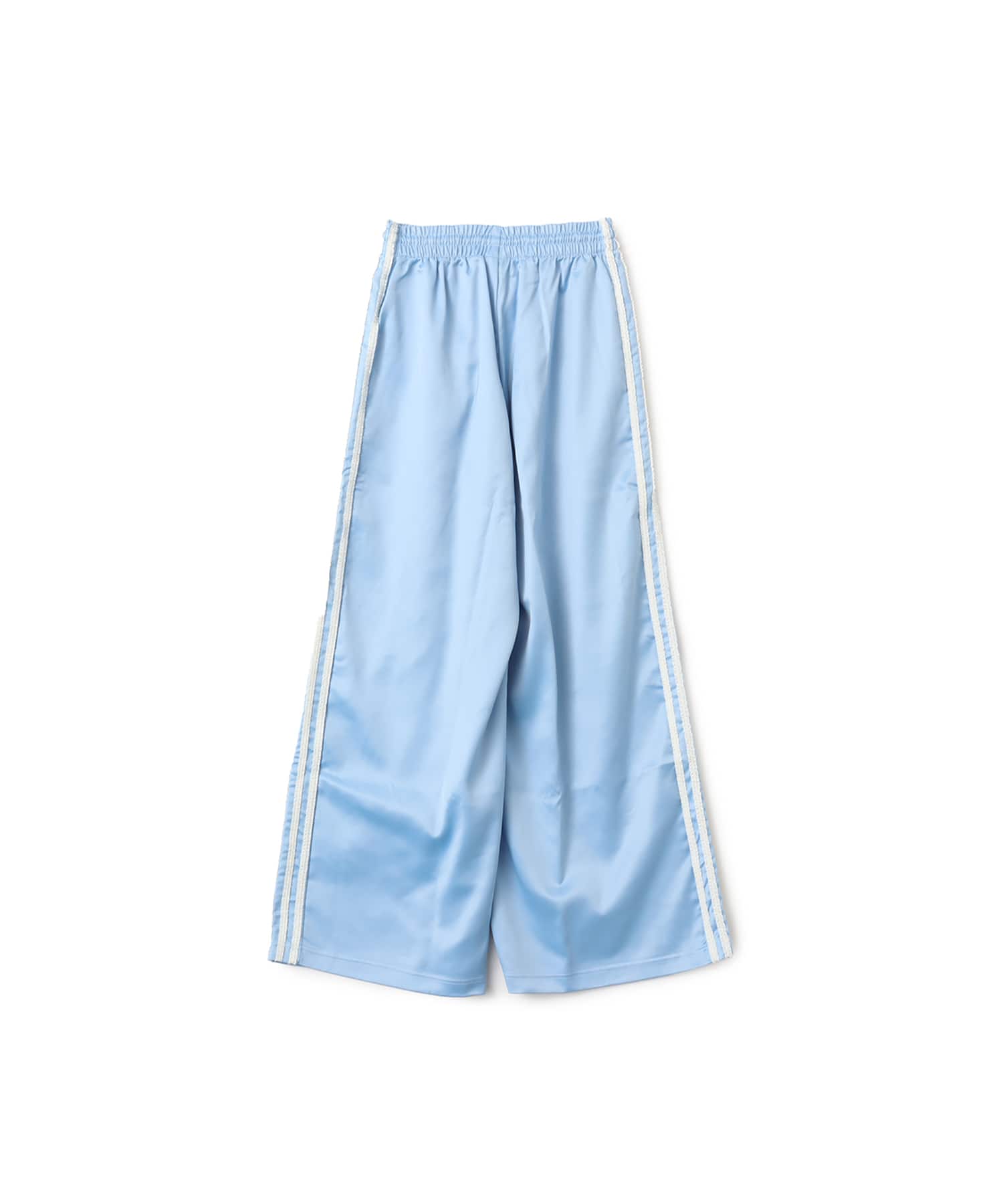 adidas SATIN WIDE LEG PANTS RUFFLE 3-STRIPES クリアスカイ