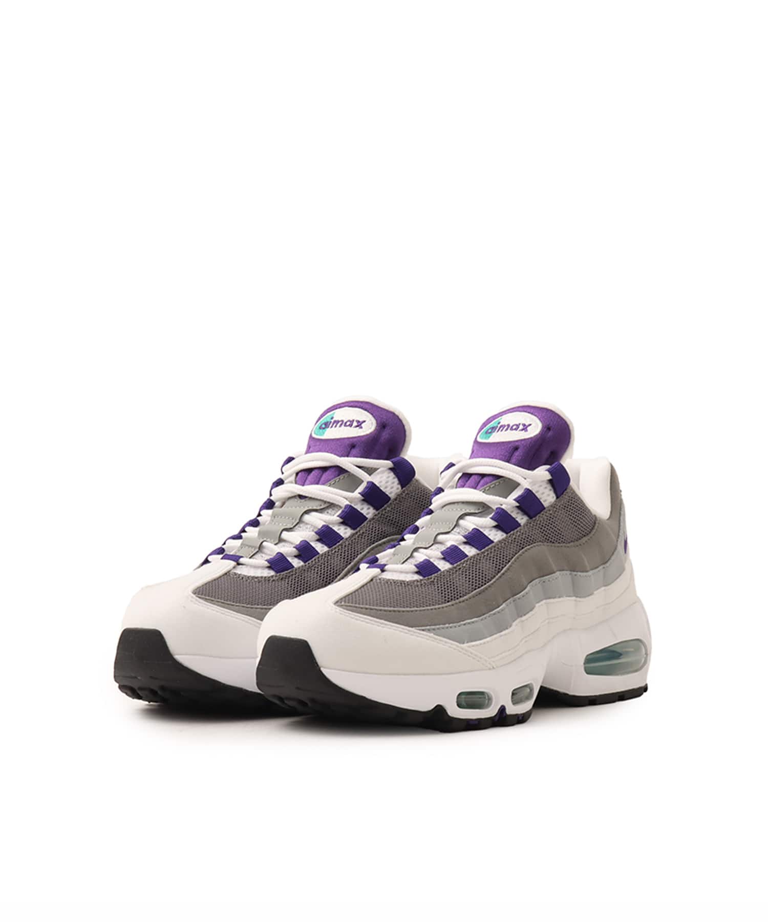 NIKE W AIR MAX 95 BIG BUBBLE WHITE/COURT PURPLE-EMERALD GREEN