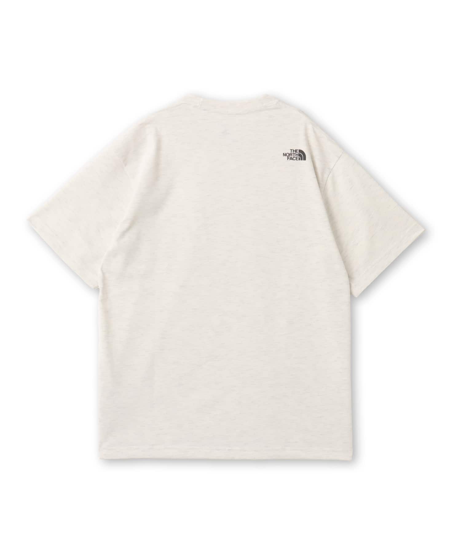 THE NORTH FACE S/S Square Logo Pocket Tee ホワイトミックスグレー
