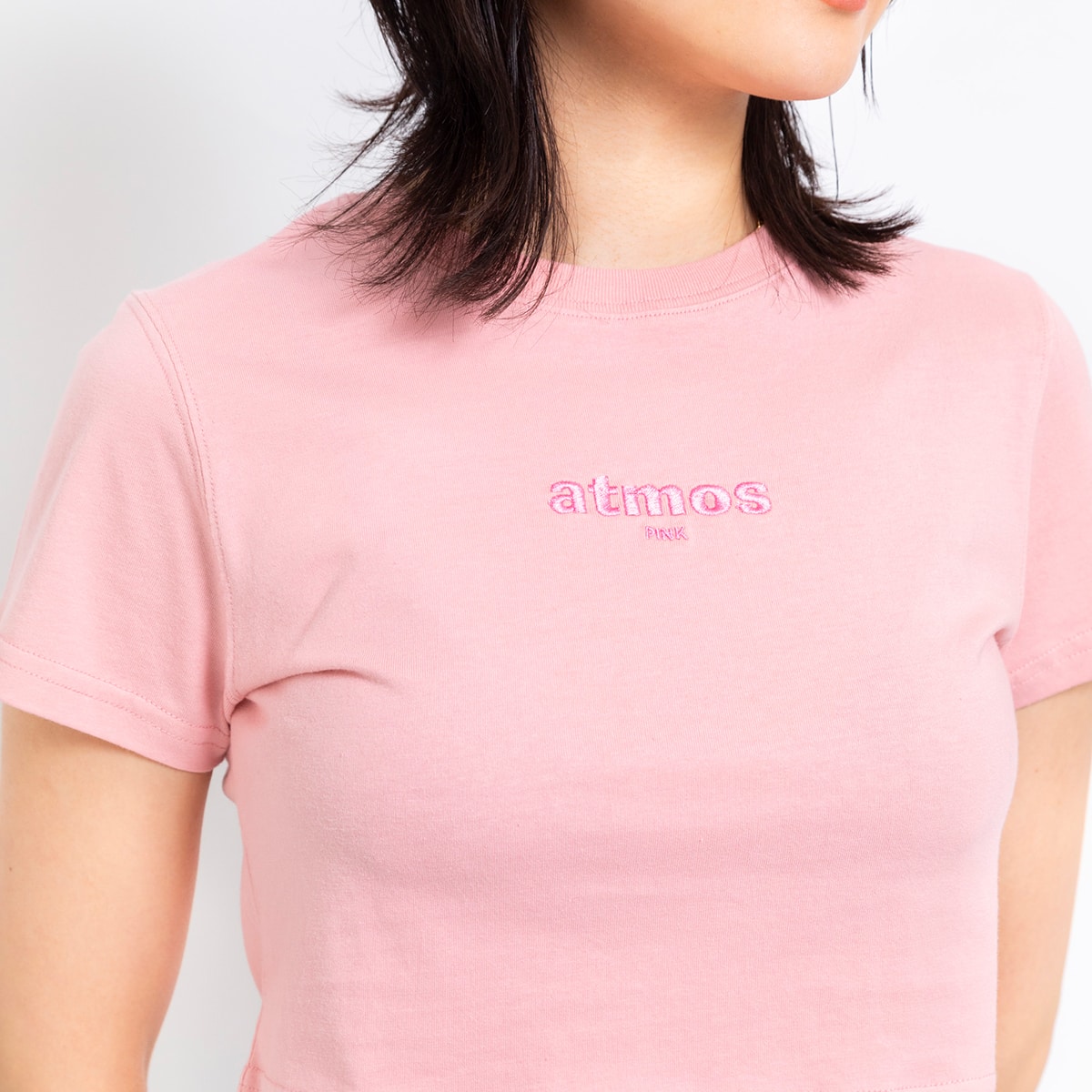 atmos pink Classic Embroidery Logo Short T-shirt PINK （アトモス