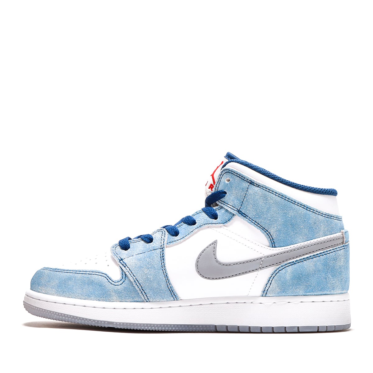 JORDAN BRAND AIR JORDAN 1 MID SE (GS) FRENCH BLUE/FIRE RED-WHITE