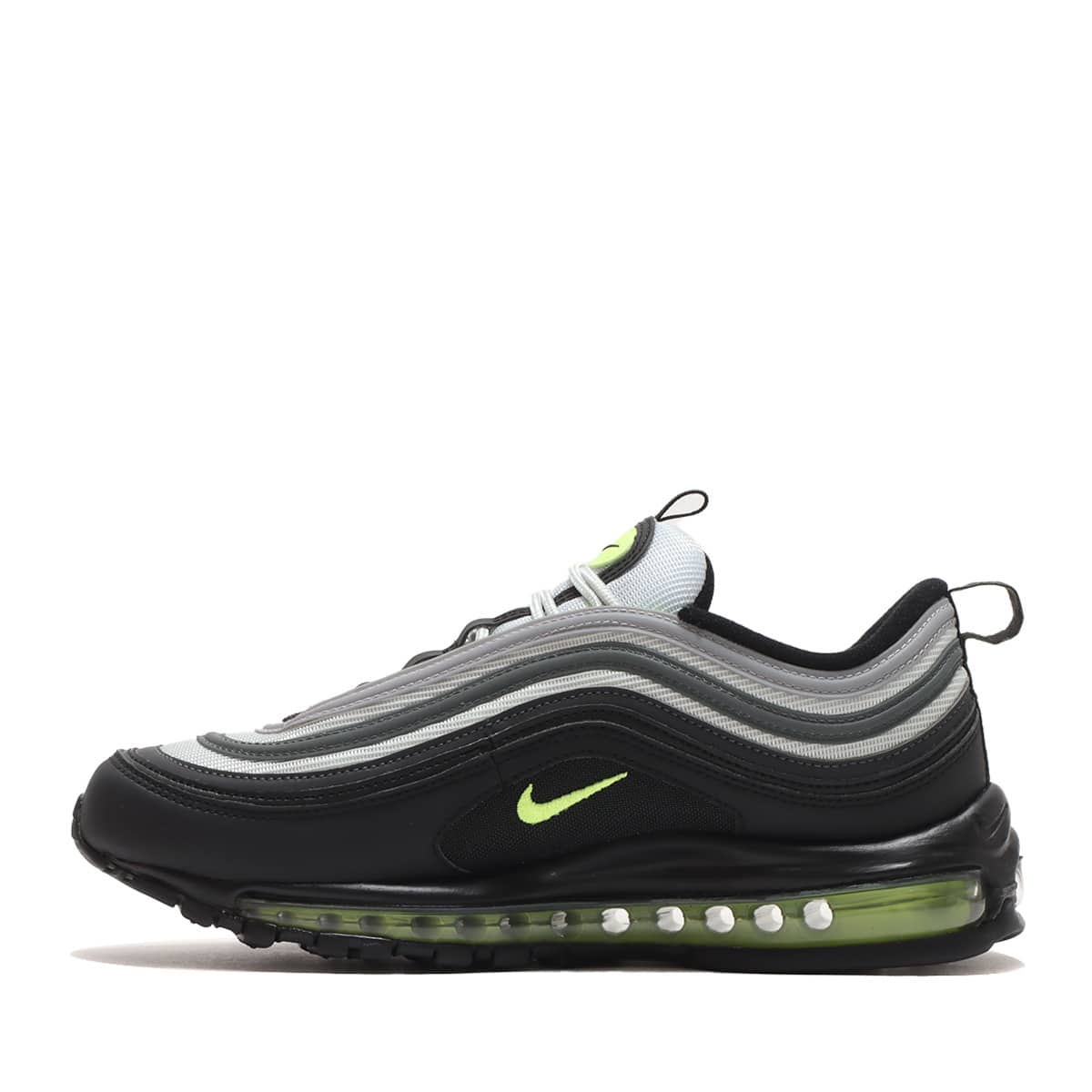 NIKE AIR MAX 97 PURE PLATINUM/VOLT-BLACK-WHITE 23SU-I（ナイキ エア