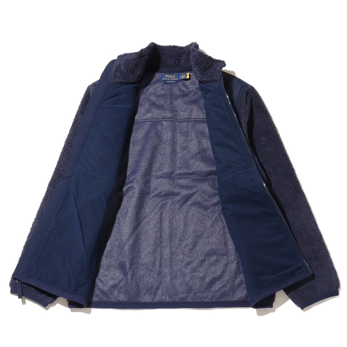 POLO RALPH LAUREN LONG SLEEVE-FULL ZIP BONDED HI-PILE NEWPORT NAVY