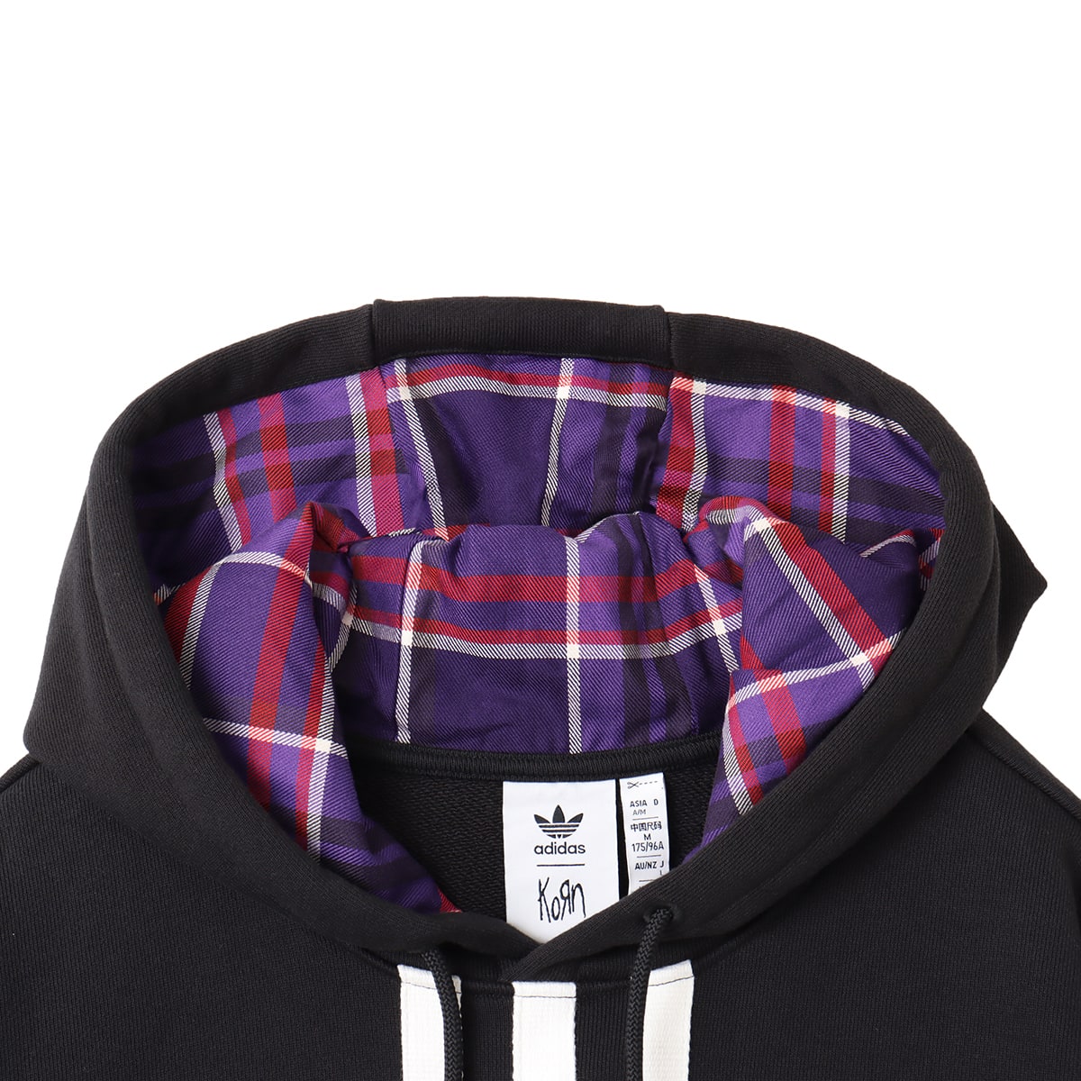 adidas KORN HOODIE BLACK （アディダス コーン フーディ-ブラック