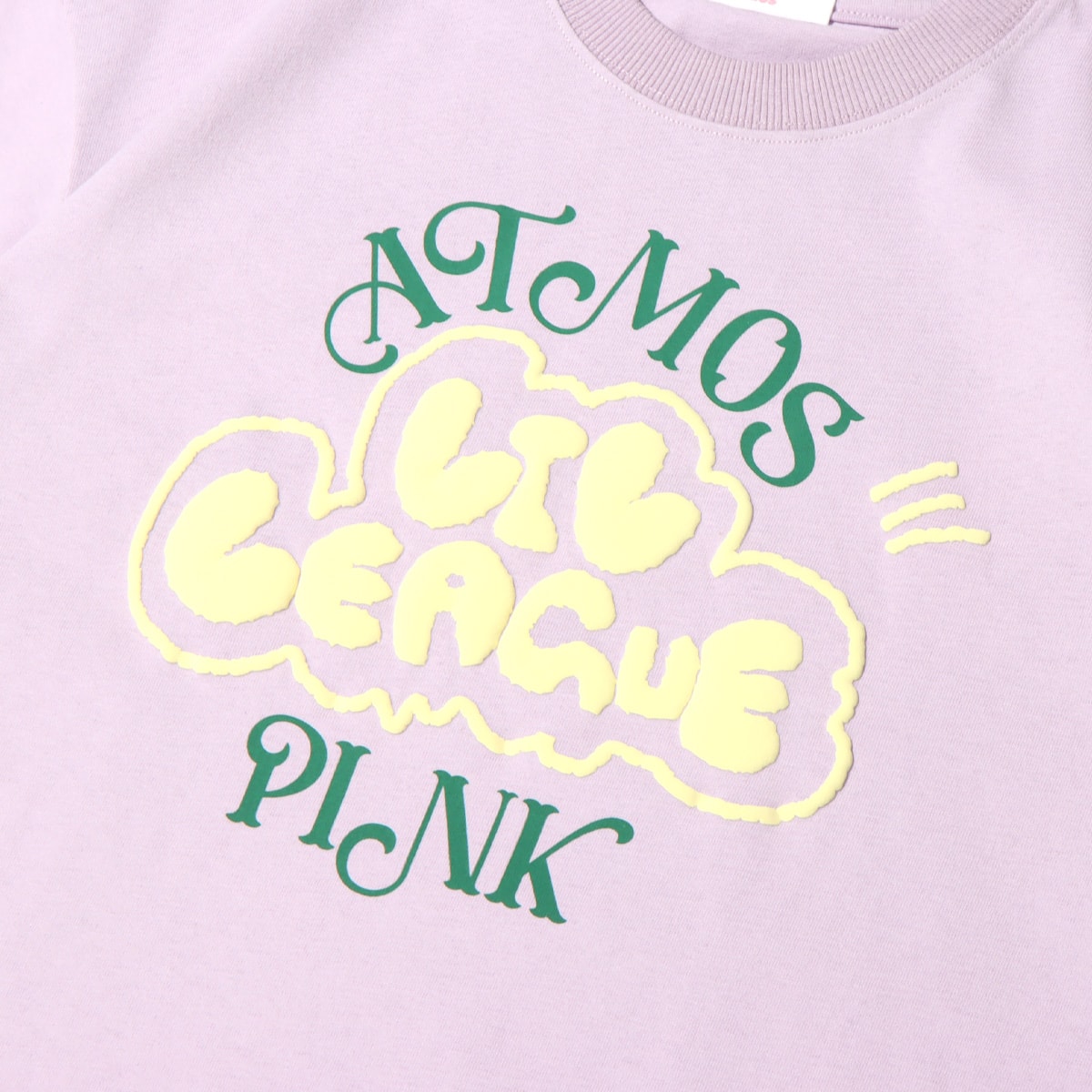 atmos pink × LIL LEAGUE 書き下ろしロゴ Tシャツ PINK（アトモス
