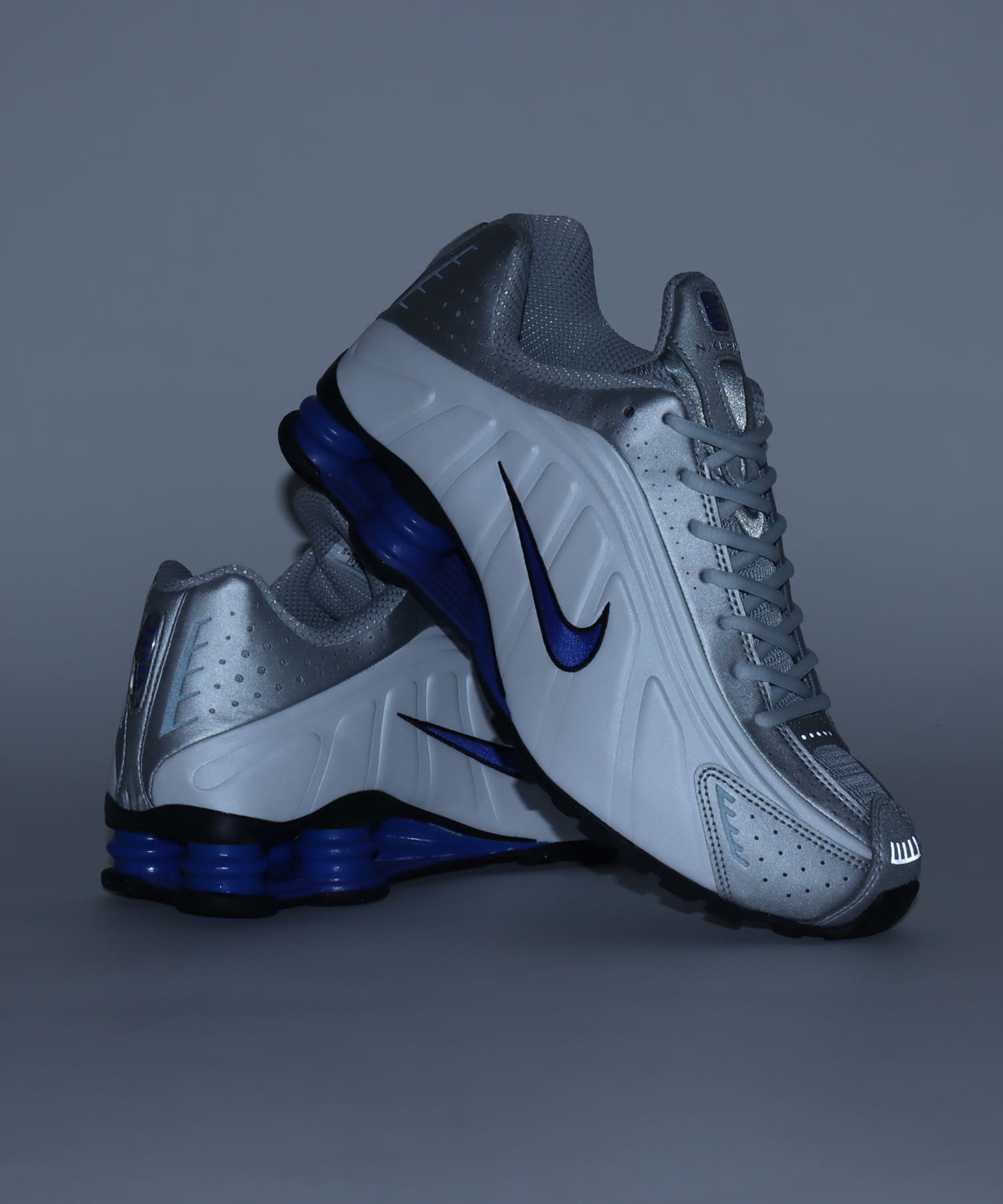 NIKE SHOX R4 WHITE/METALLIC SILVER-RACER BLUE（ナイキ ショックス