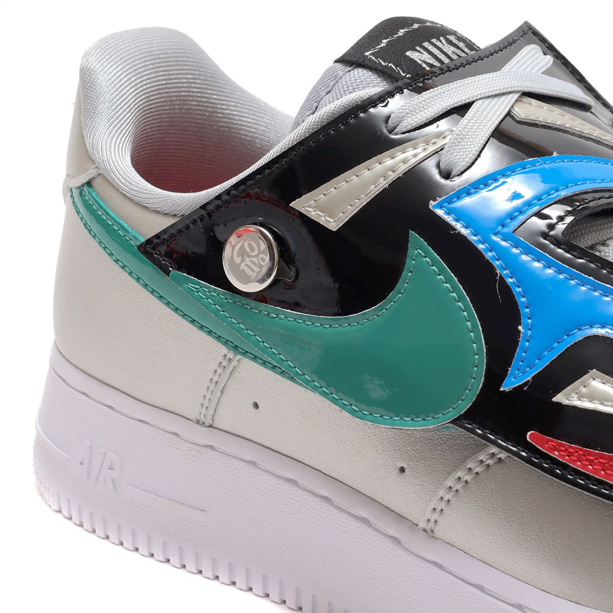 NIKE AIR FORCE 1 '07 LV8 METALLIC SILVER/GREEN NOISE-BLACK 21FA-I