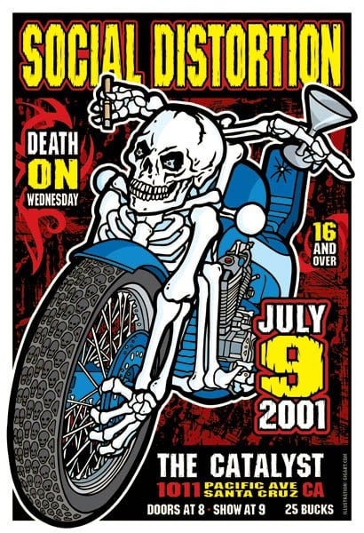 GIGART — Social Distortion Motorcyle Poster 2001