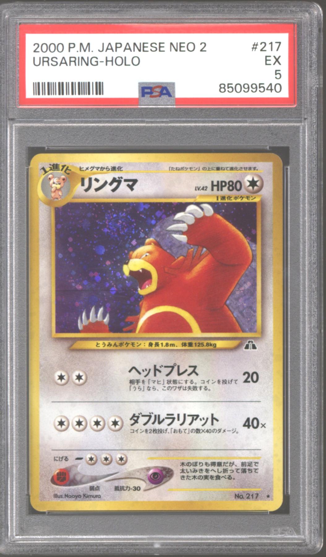 Pokemon Neo Discovery Japanese Ursaring PSA 5 | DA Card World