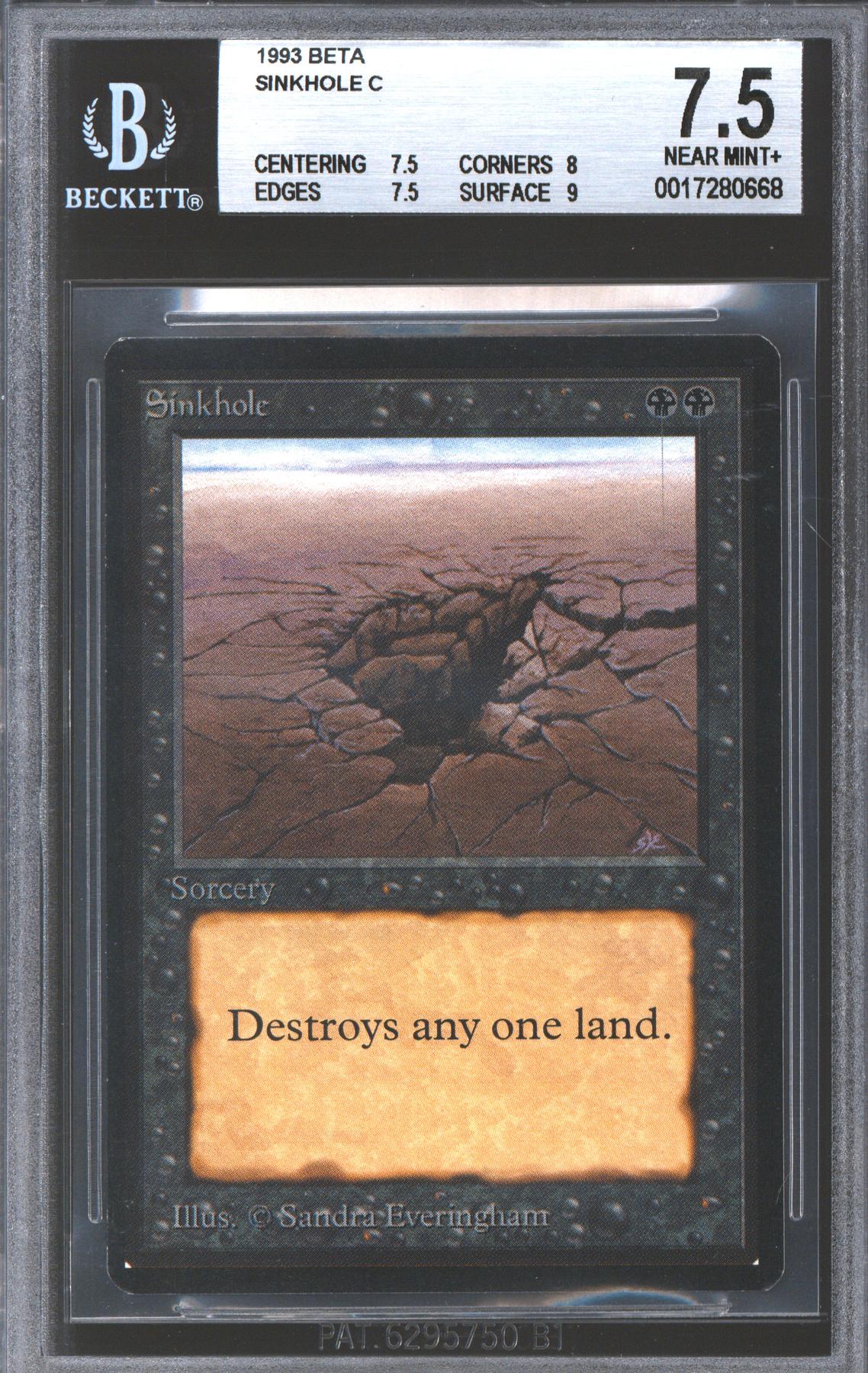 Magic the Gathering Beta Sinkhole BGS 7.5 (7.5, 8, 7.5, 9) LIGHTLY