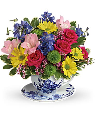 Teleflora's Dutch Garden Tea Cup Bouquet TEV57-8 in Chicago IL