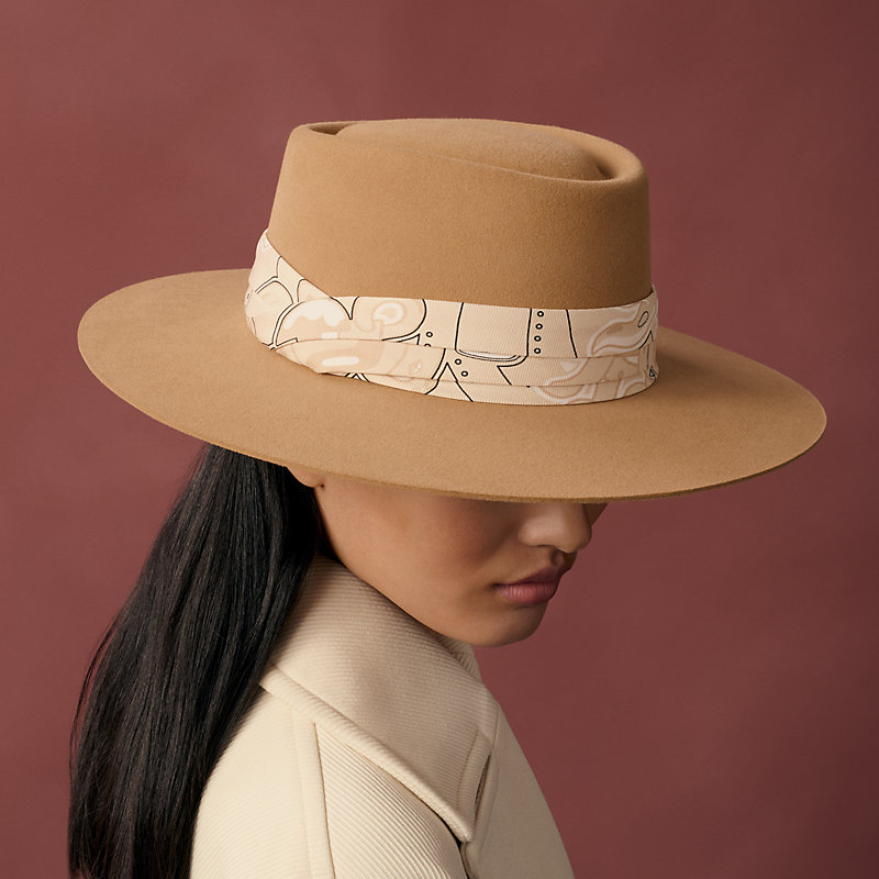 Louise Candy Libris hat - Black | Hermès USA