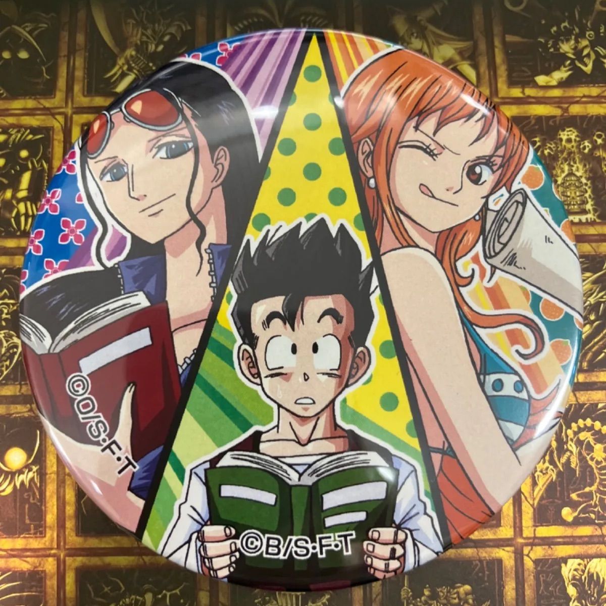 ドラゴンボール×ワンピース ストロング9 ドでか缶バッジ ロビン＆ナミ