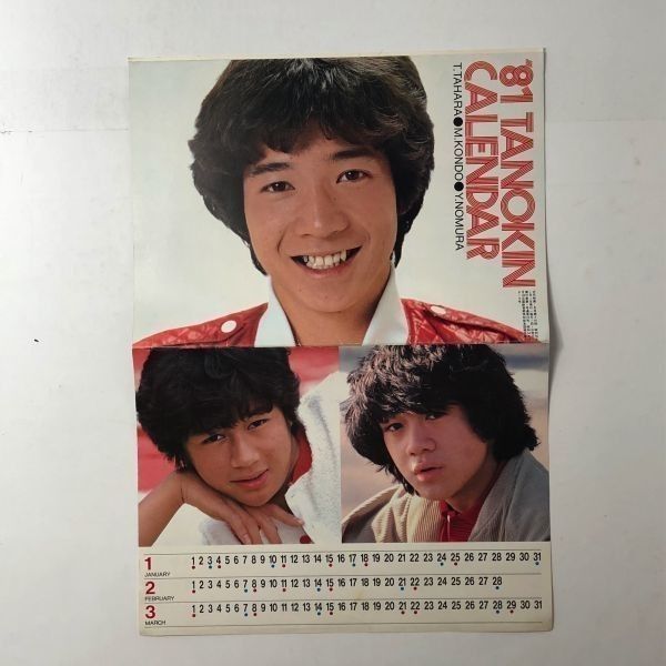 カレンダー】たのきんトリオ 81'カレンダー『田原俊彦・近藤真彦・野村