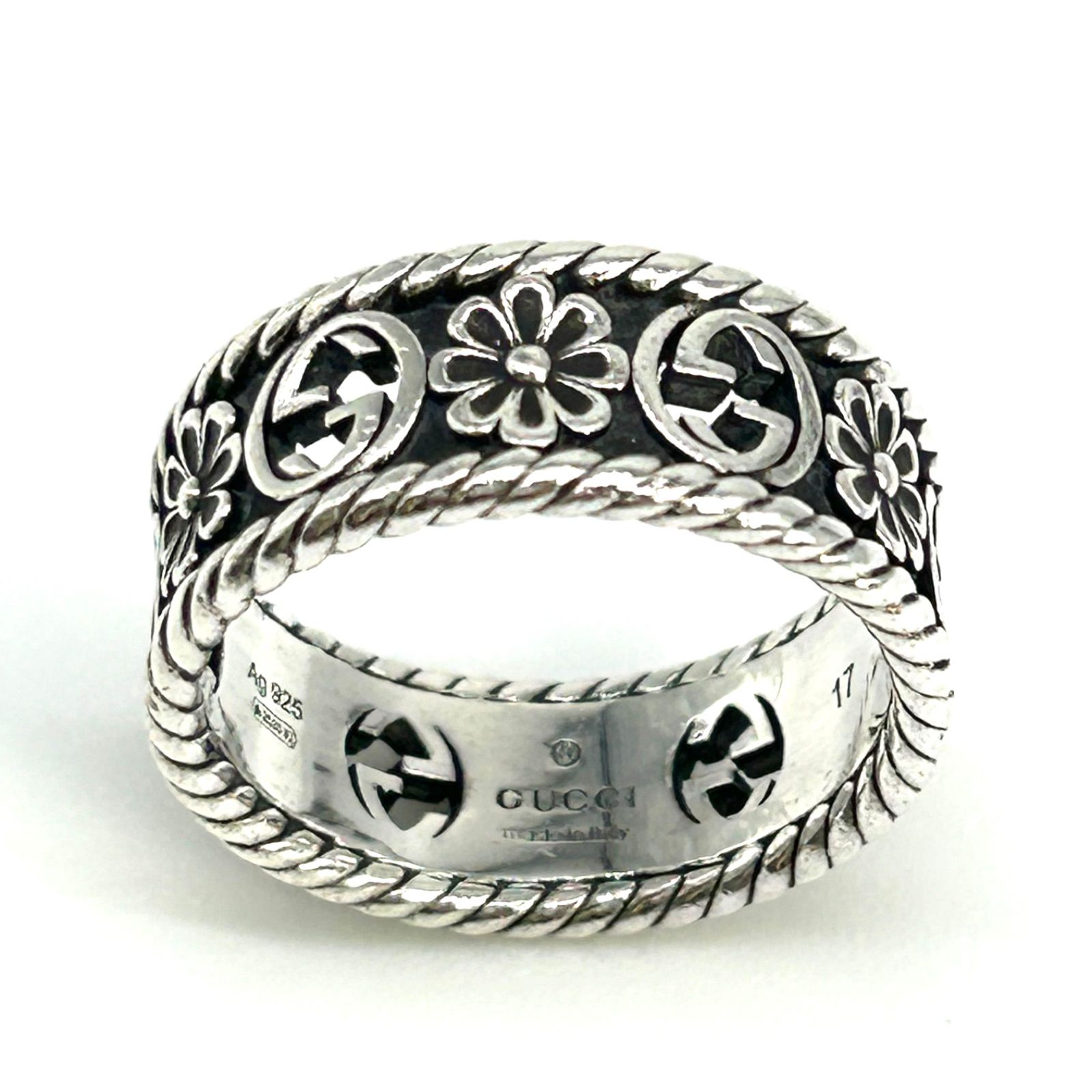 美品】GUCCI グッチ インターロッキングG フラワー リング サイズ16号