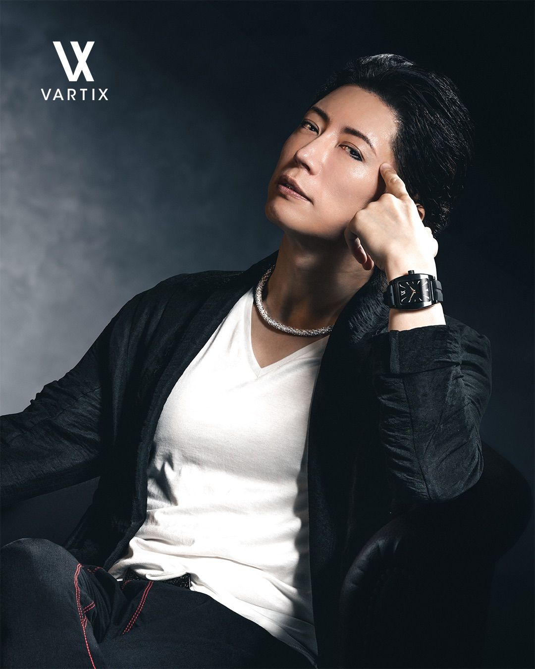 GACKT愛用 VARTIX バティックス ＃LUV 7mm ブラック ネックレス