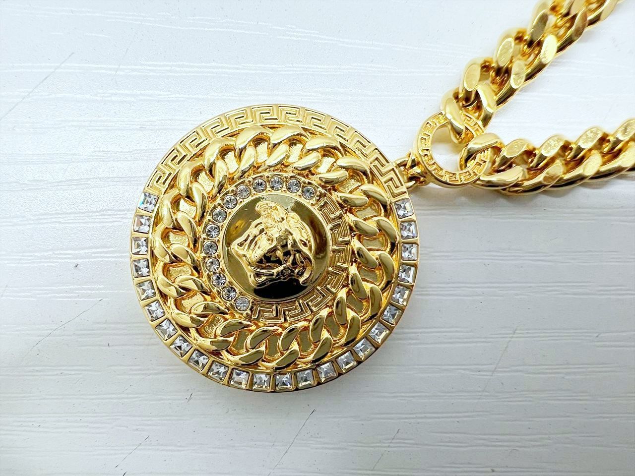 美品 VERSACE ヴェルサーチ メデューサ メダリオン パヴェクリスタル