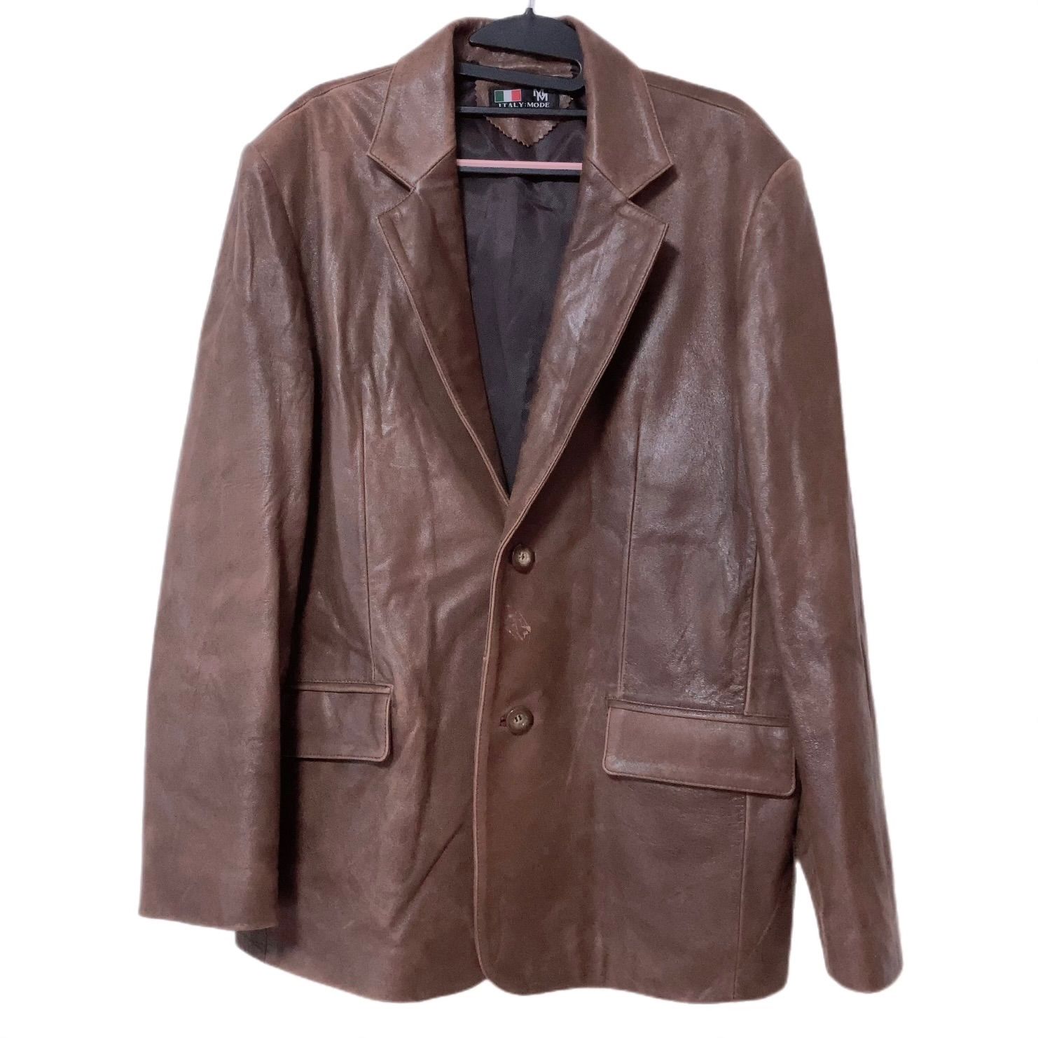 Z1514 ITALY MODE イタリーモード レザー テーラードジャケット