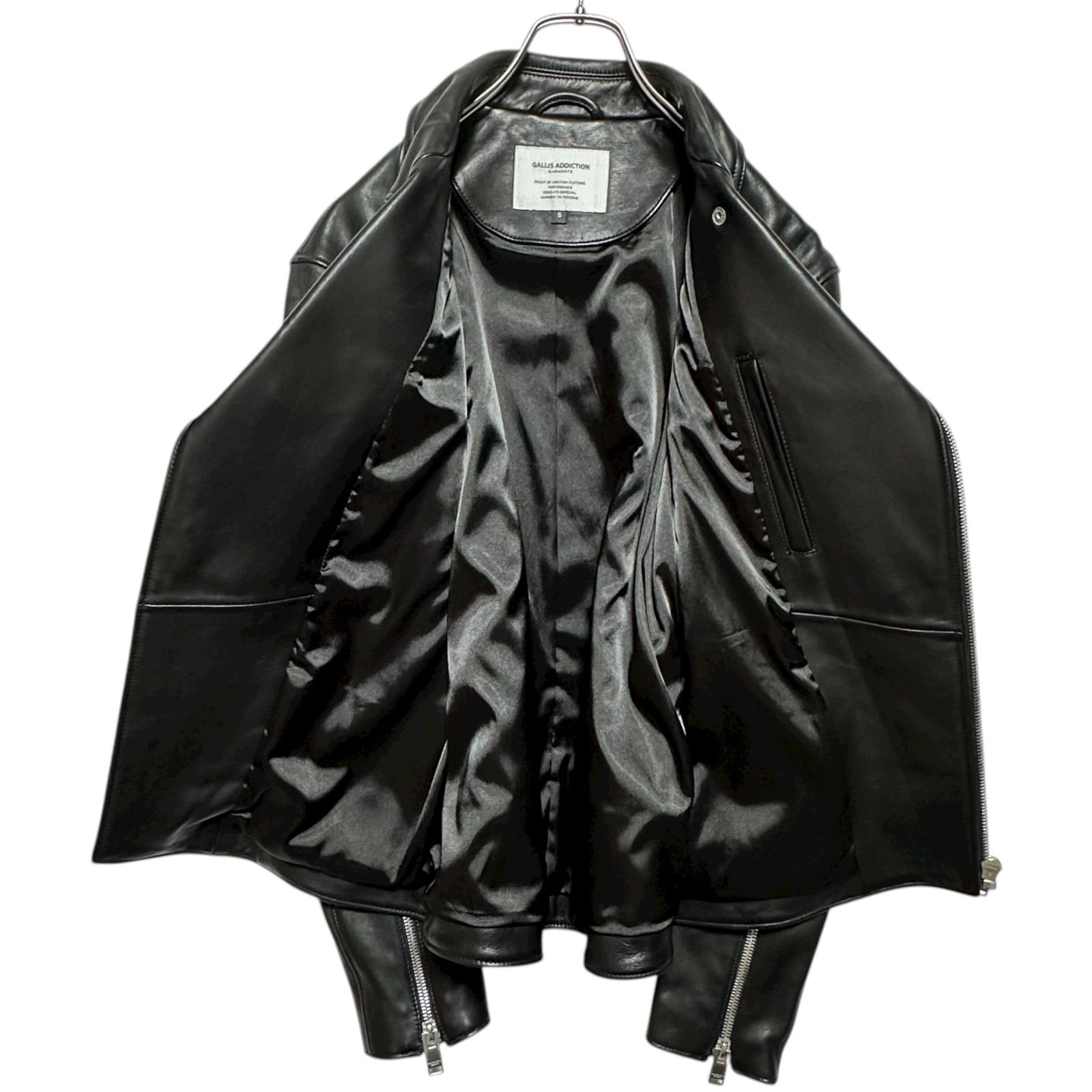 GALLIS ADDICTION 羊革 ライダースジャケット ブラック サイズ5 XL相当