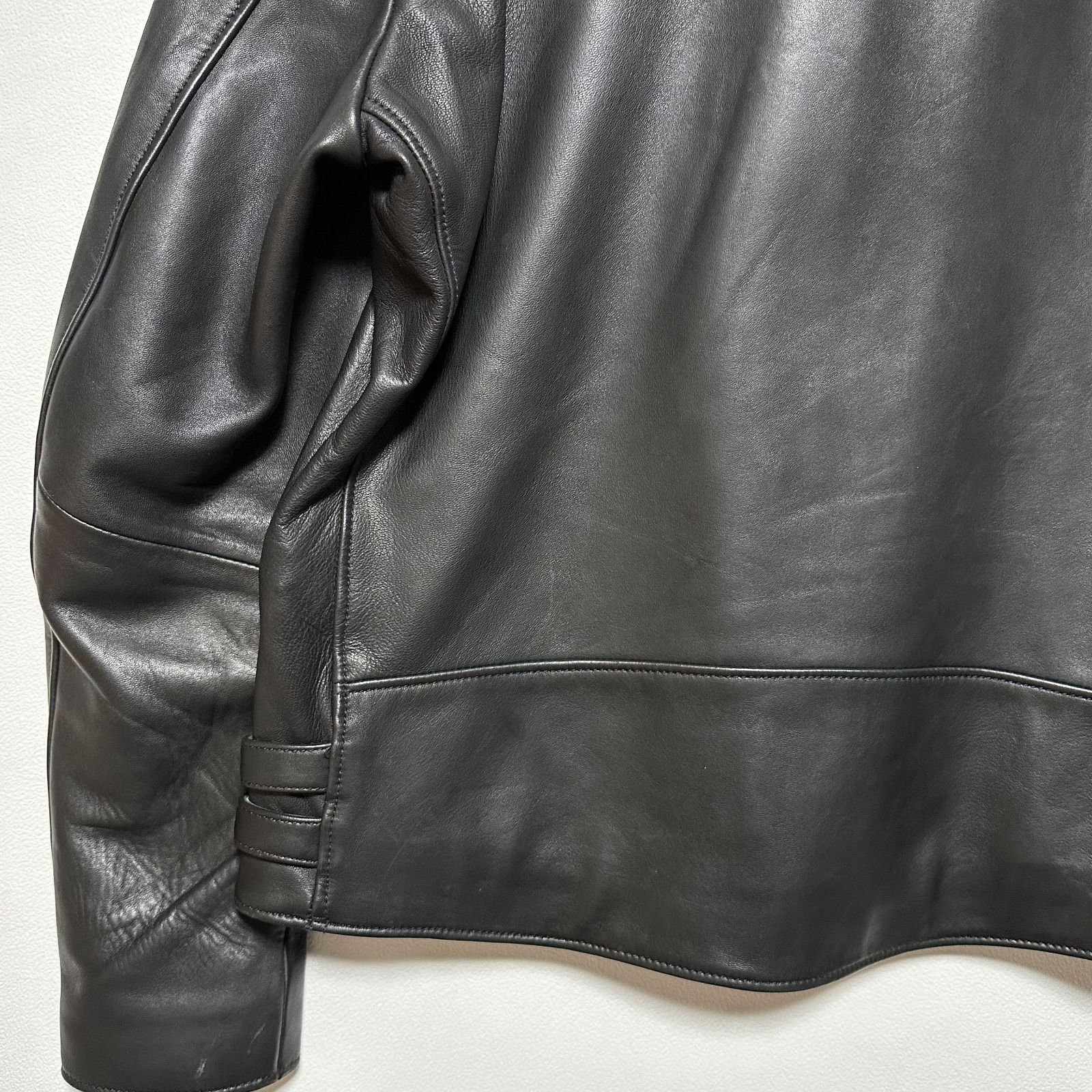 GALLIS ADDICTION 羊革 ライダースジャケット ブラック サイズ5 XL相当
