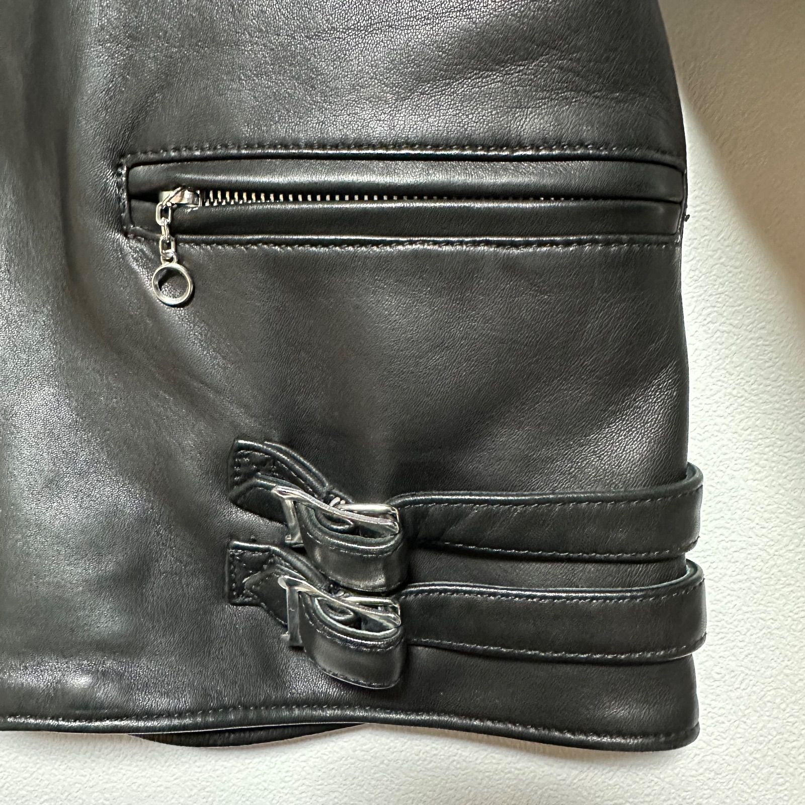 GALLIS ADDICTION 羊革 ライダースジャケット ブラック サイズ5 XL相当