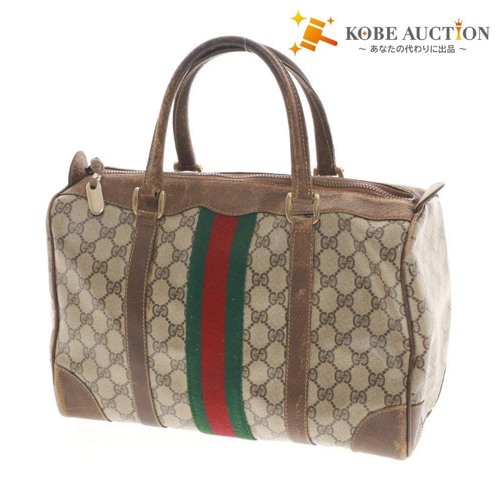□ GUCCI グッチ オールド シェリーライン GGスプリーム ミニボストン
