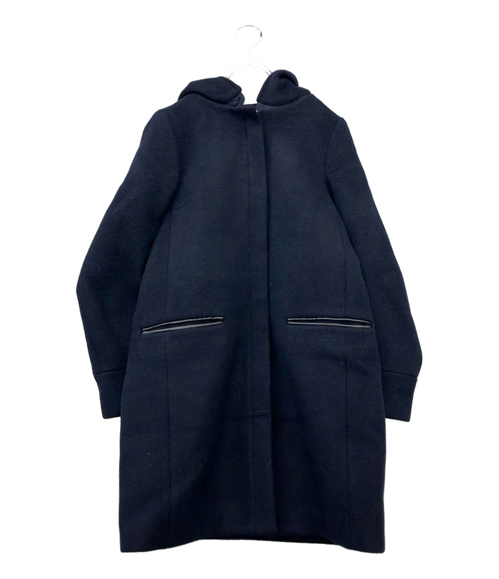 イエナ ウールコート フード付き ダブルジップ 二重織りシャルムフード