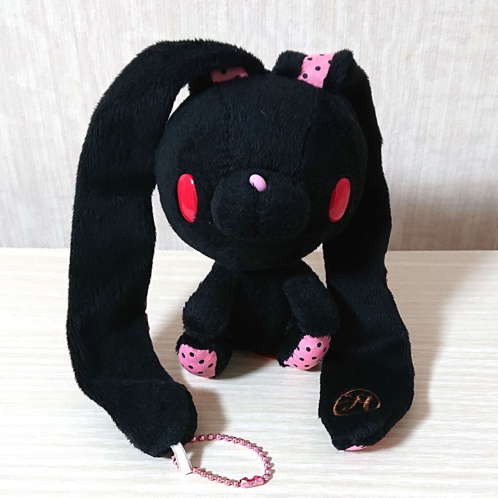 汎用うさぎぬいぐるみ やわはだバリエーション ドット 汎用ブラック