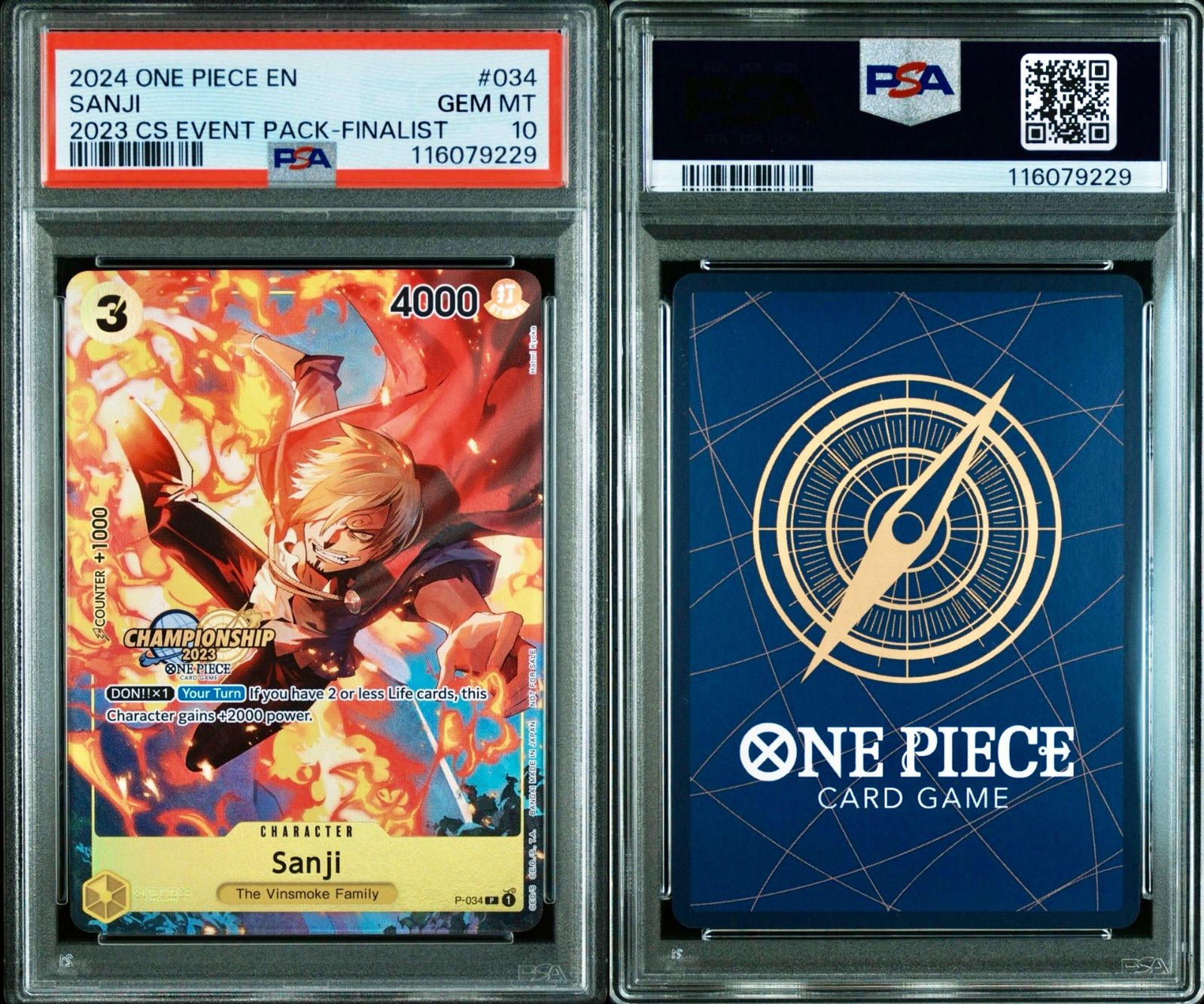 ワンピース カードゲーム サンジEnglish version PSA10 ワンピース