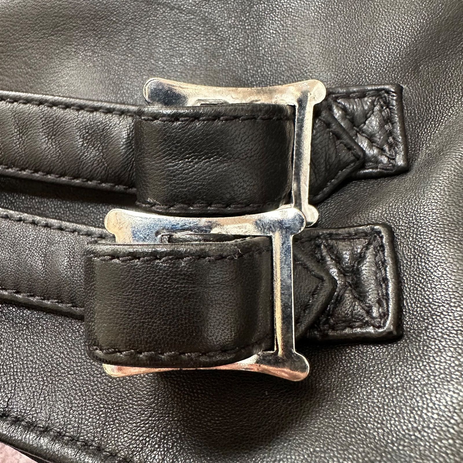 GALLIS ADDICTION 羊革 ライダースジャケット ブラック サイズ5 XL相当