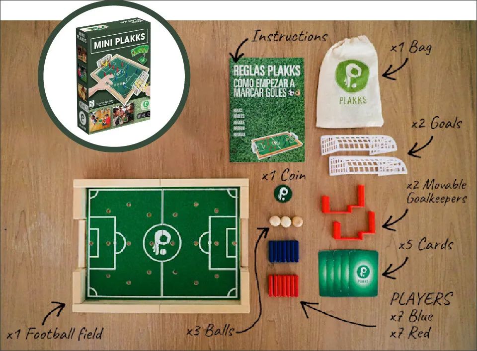 MINI PLAKKS ミニプラックス テーブルサッカーゲーム、木製フィンガー