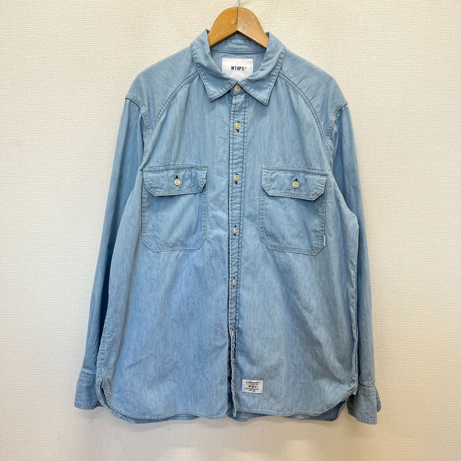 美品 WTAPS ダブルタップス 242WVDT-SHM02 CB / LS / COTTON. CHAMBRAY