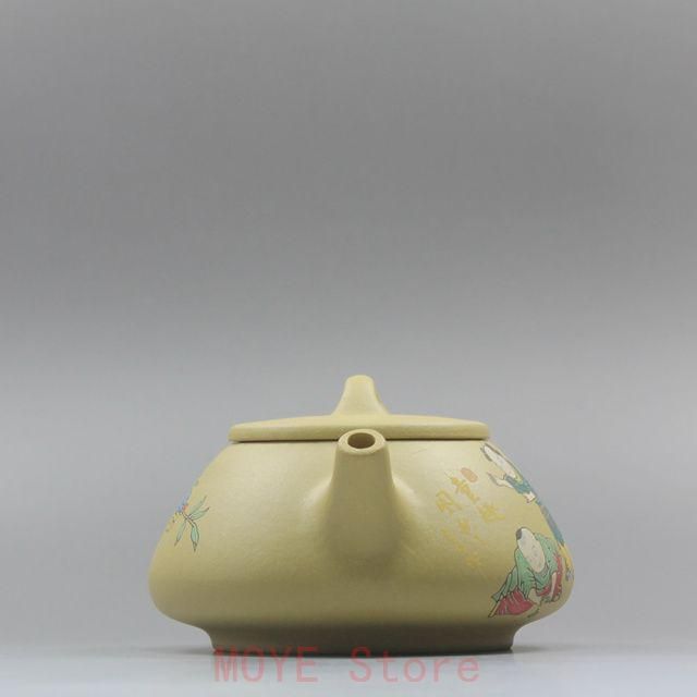 紫砂壷 泥絵景舟石瓢壺 急須 煎茶道具 工芸品 美術品 置物gy1216