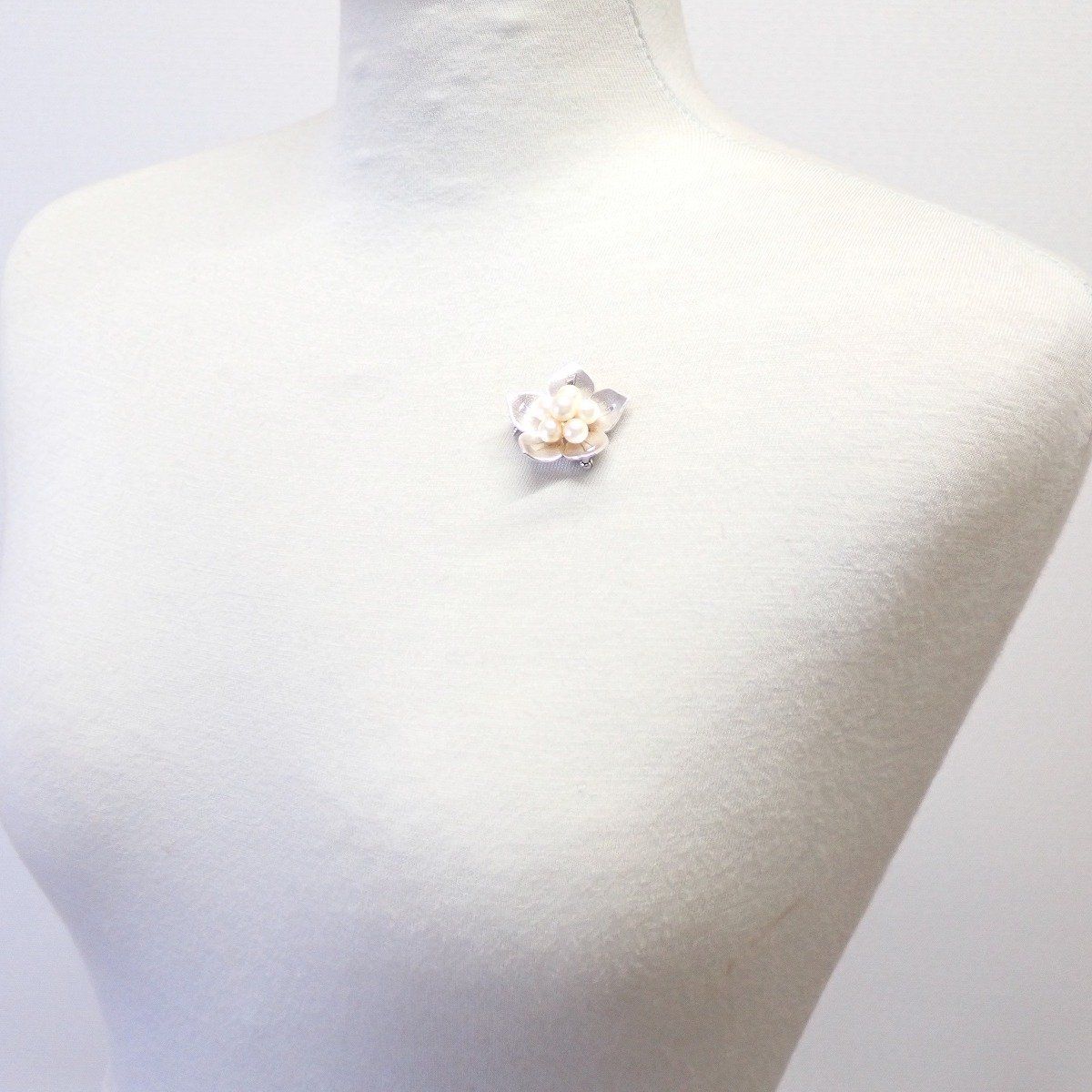 MIKIMOTO ミキモト 桜 フラワーモチーフ ブローチ シルバー/パール6粒