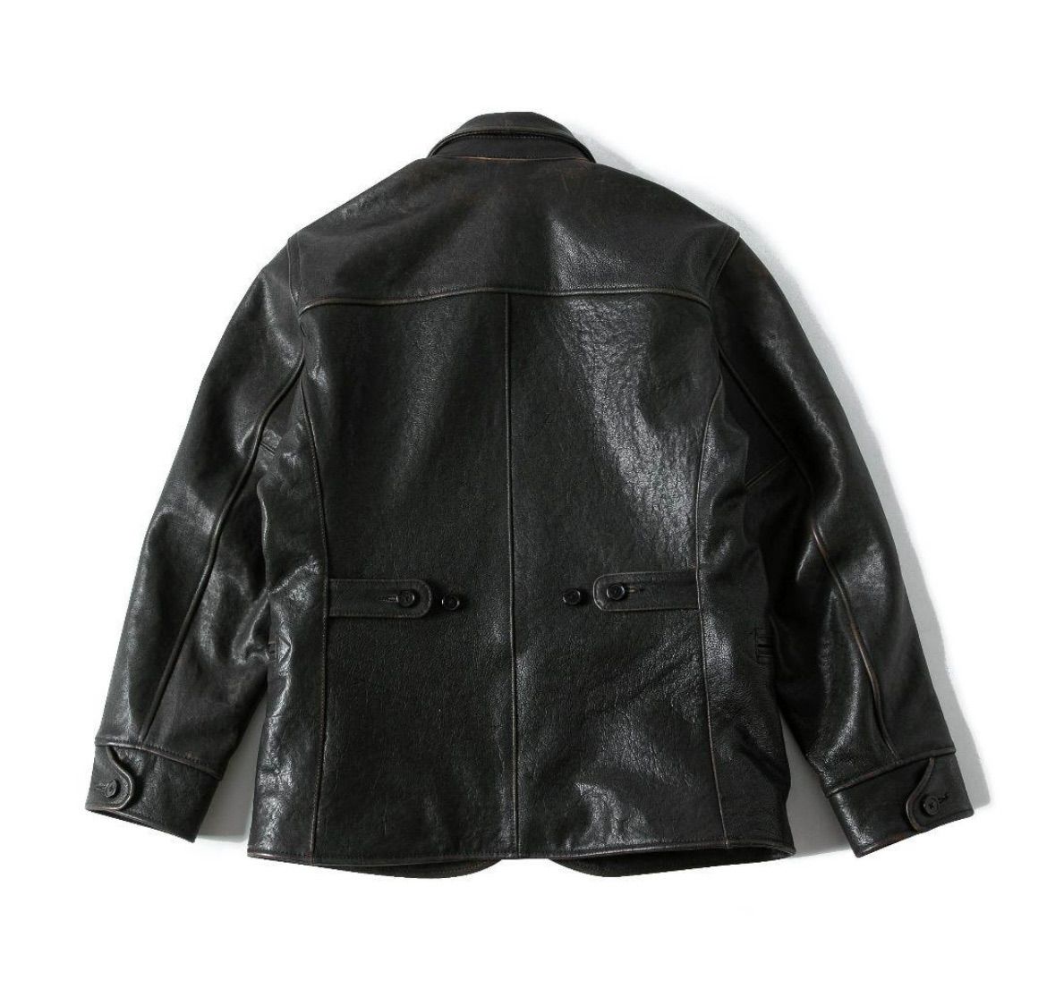 高級！別注品！茶芯ホースハイド レザーカーコート 馬革 レザー